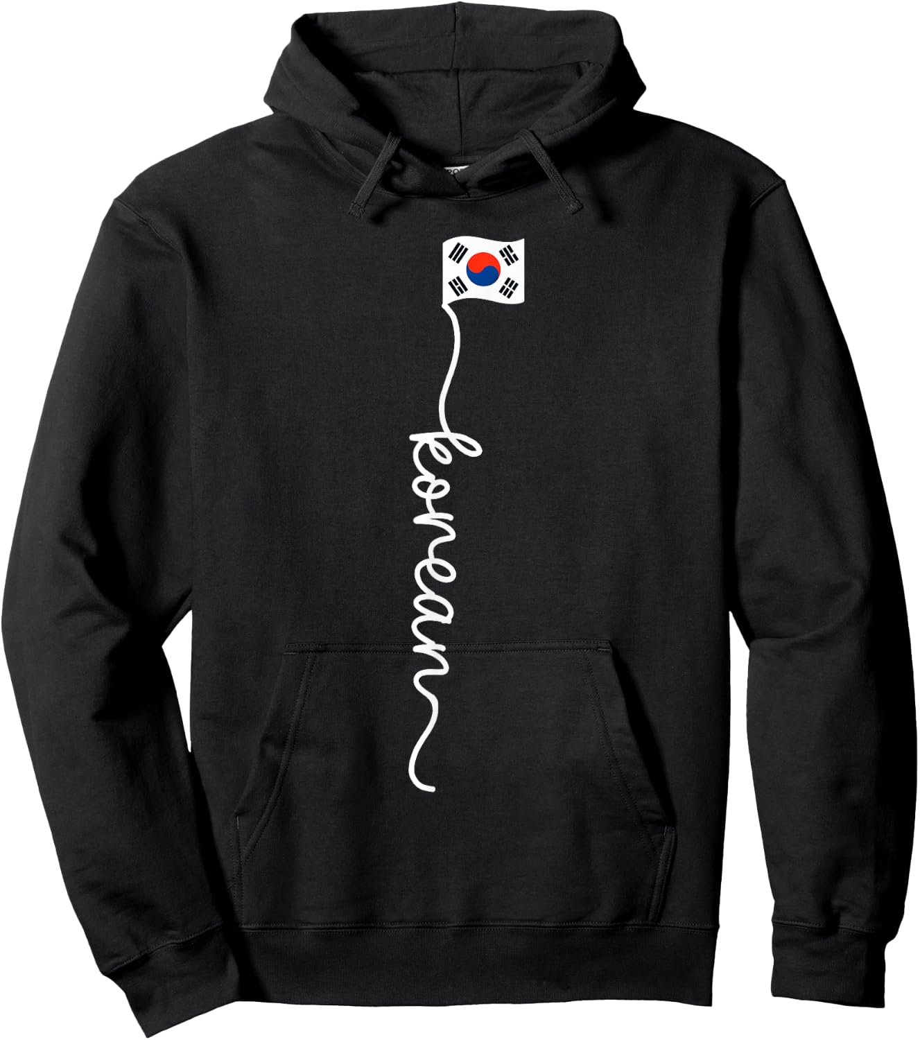 Phrase coréenne Hangul Lettres Drapeau Corée du Sud Signature Hoodie - Hoodie | Black