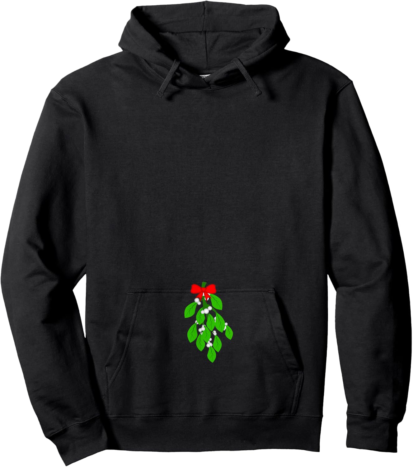 Christmas Mistletoe Below The Belt Funny Adult Humor Hoodie - Hoodie | Black