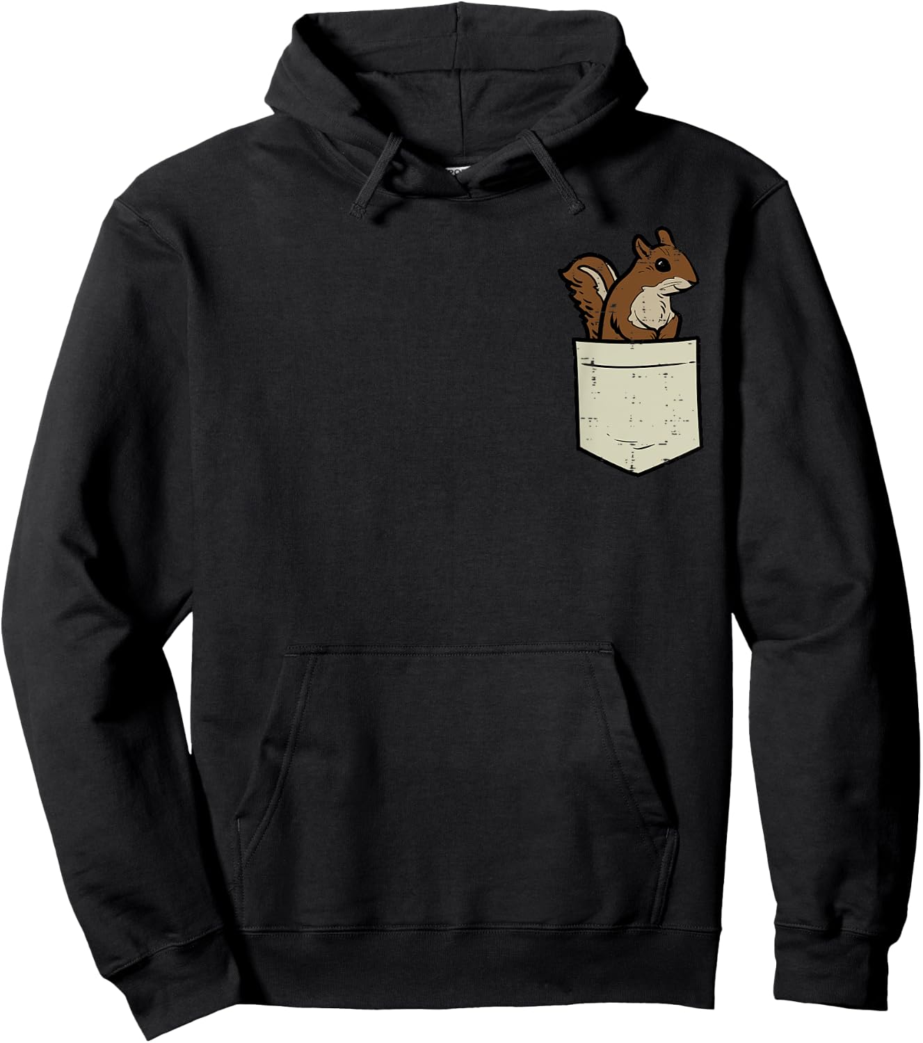 Squirrel Pocket Cute Chipmunk Rodent Women Girls Kids Men Hoodie - Hoodie | Black