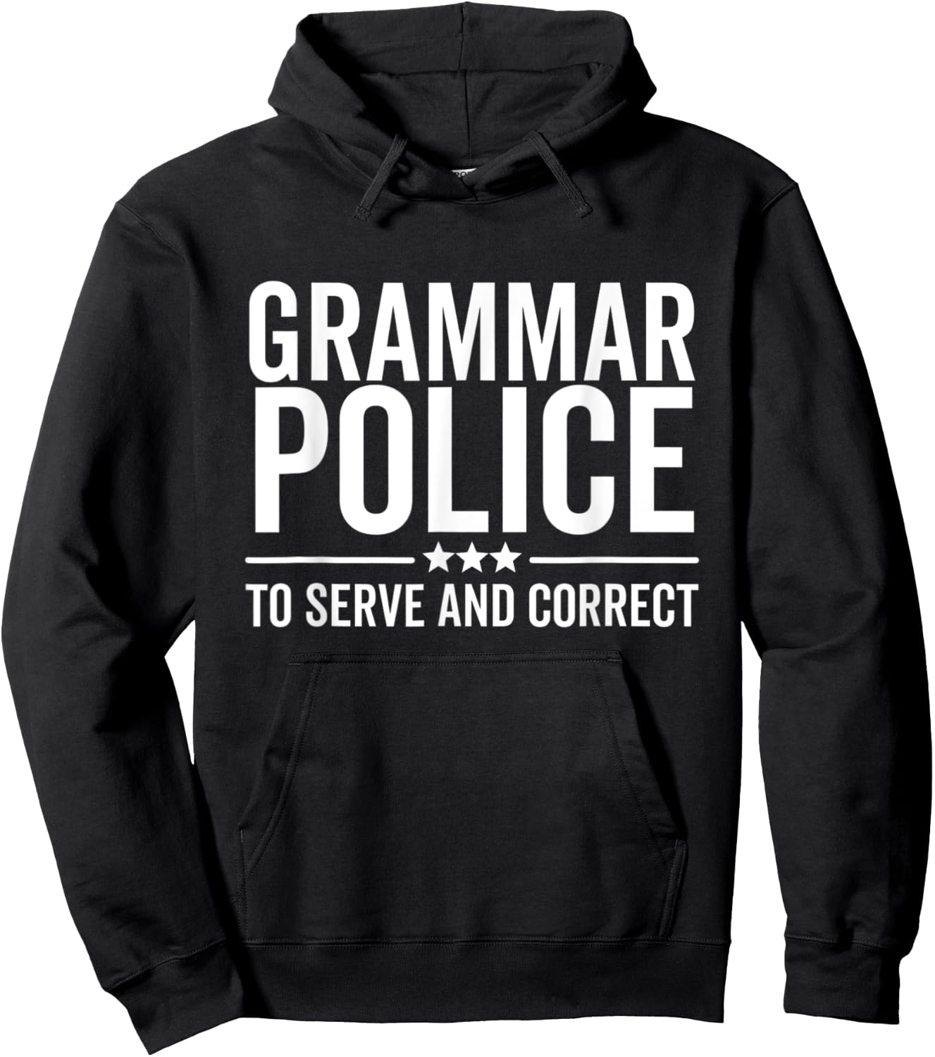 Grammar Police To Serve and Correct Funny Book Literature Hoodie - Hoodie | Black