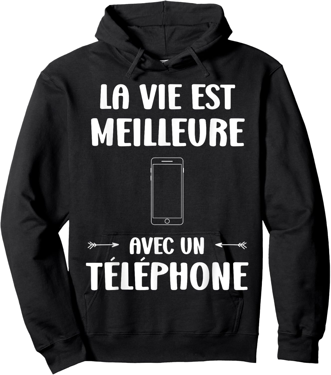Portable Humor Life Is Better with a Phone , Black, S Hoodie - Hoodie | Black