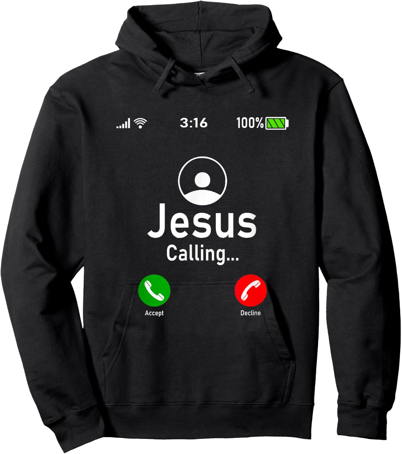 Jesus is Calling - Funny Jesus Christ Phone Christian Gift Hoodie - Hoodie | Black