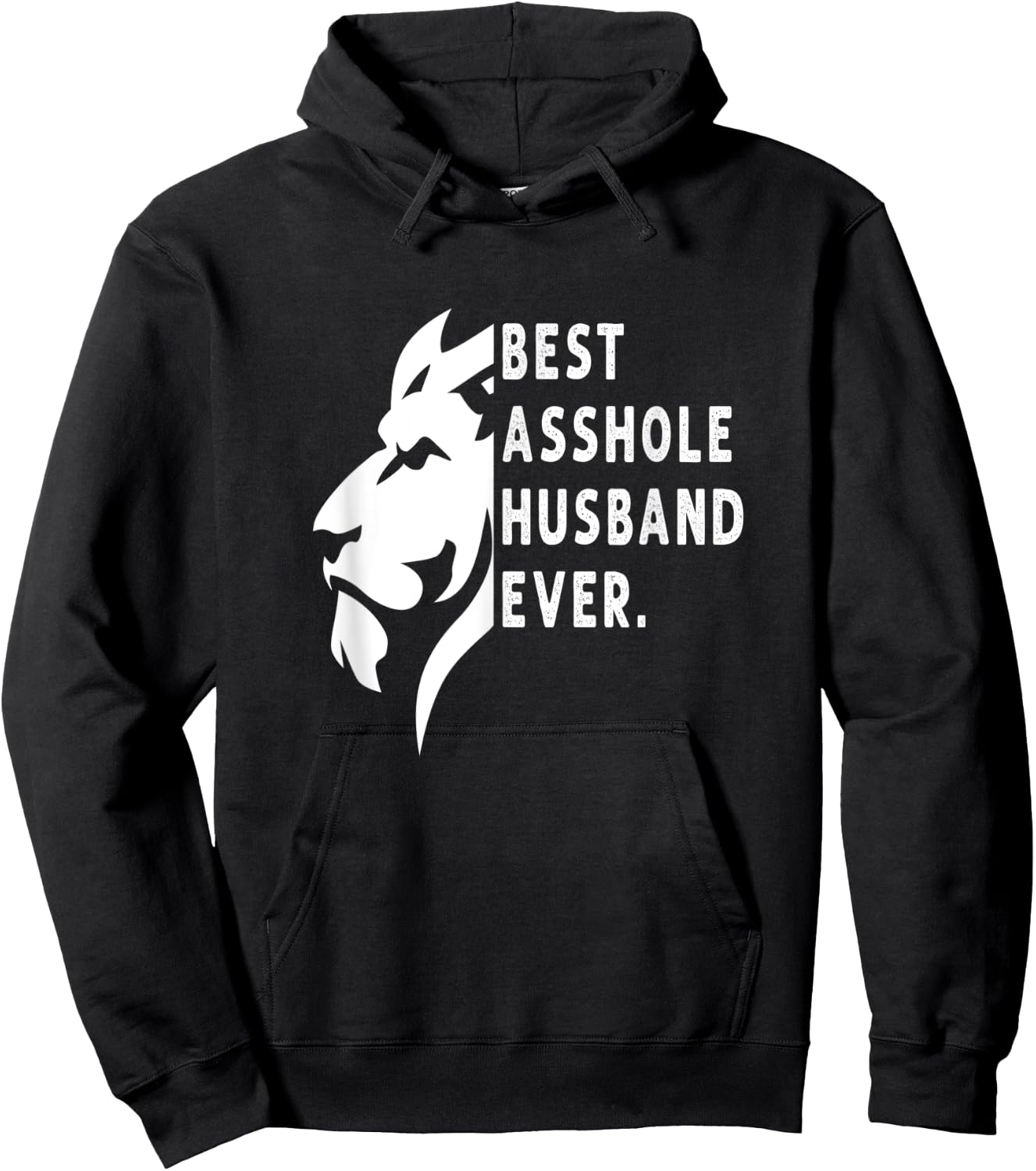 Lion Best Asshole Husband ever Anniversary Present Men Hoodie - Hoodie | Black