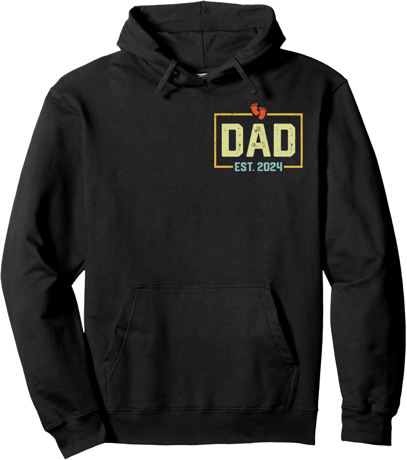 Dad Est. 2024 Dad 2024 Logo New Dad Fathers Day Hoodie - Hoodie | Black