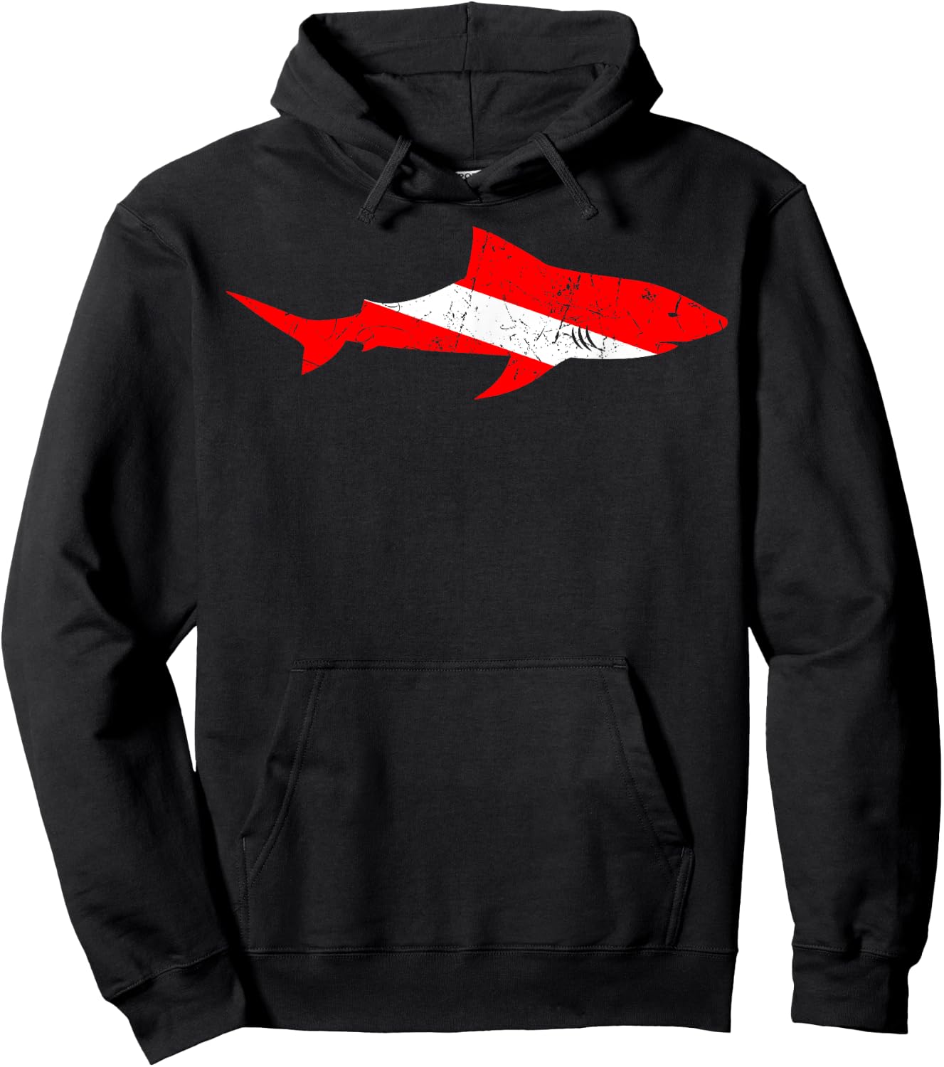 Shark Scuba Diving Diver Down Flag Underwater Dive Deep-Sea Hoodie - Hoodie | Black