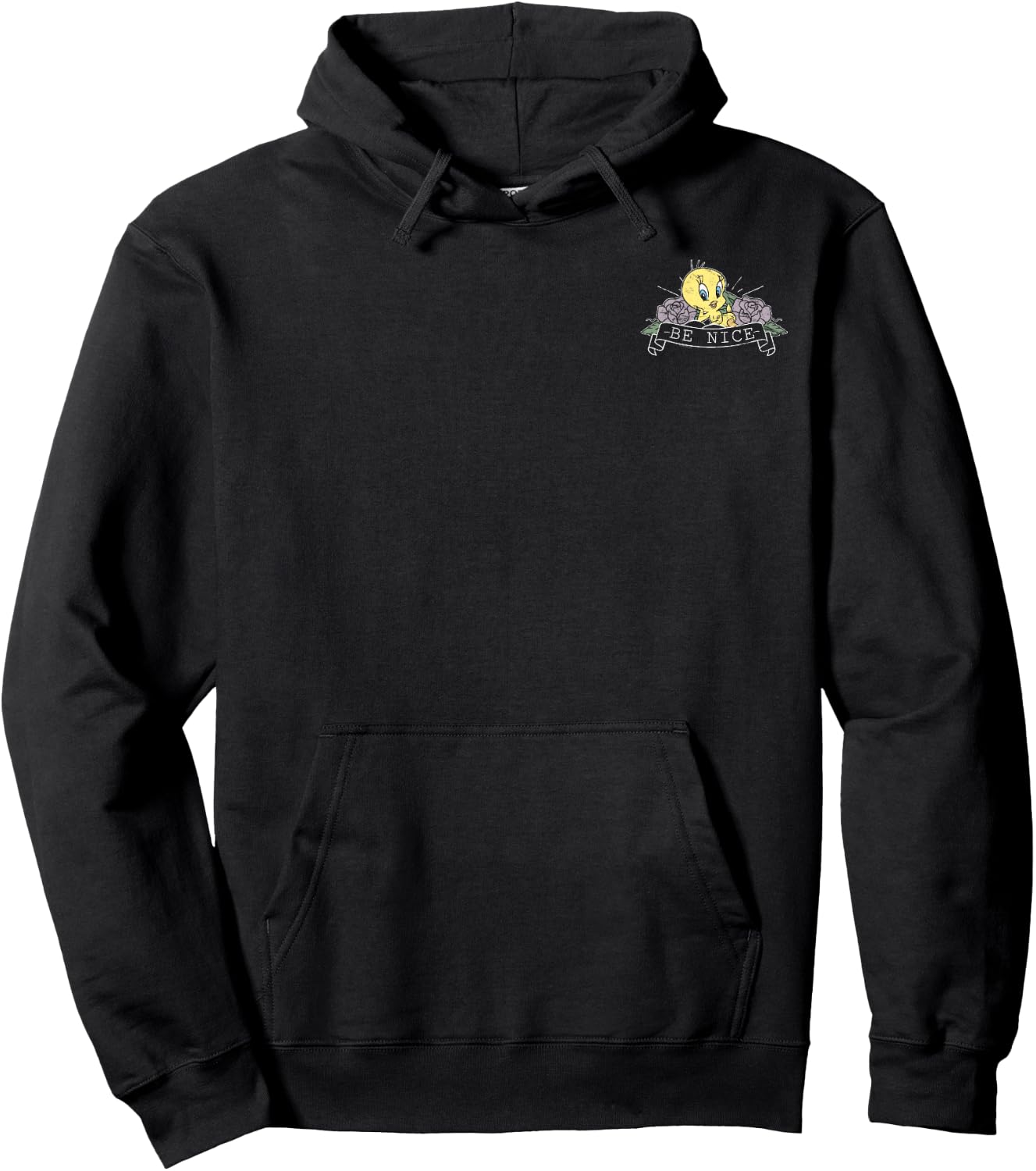 Looney Tunes Tweety Bird Be Nice Pocket Hoodie - Hoodie | Black