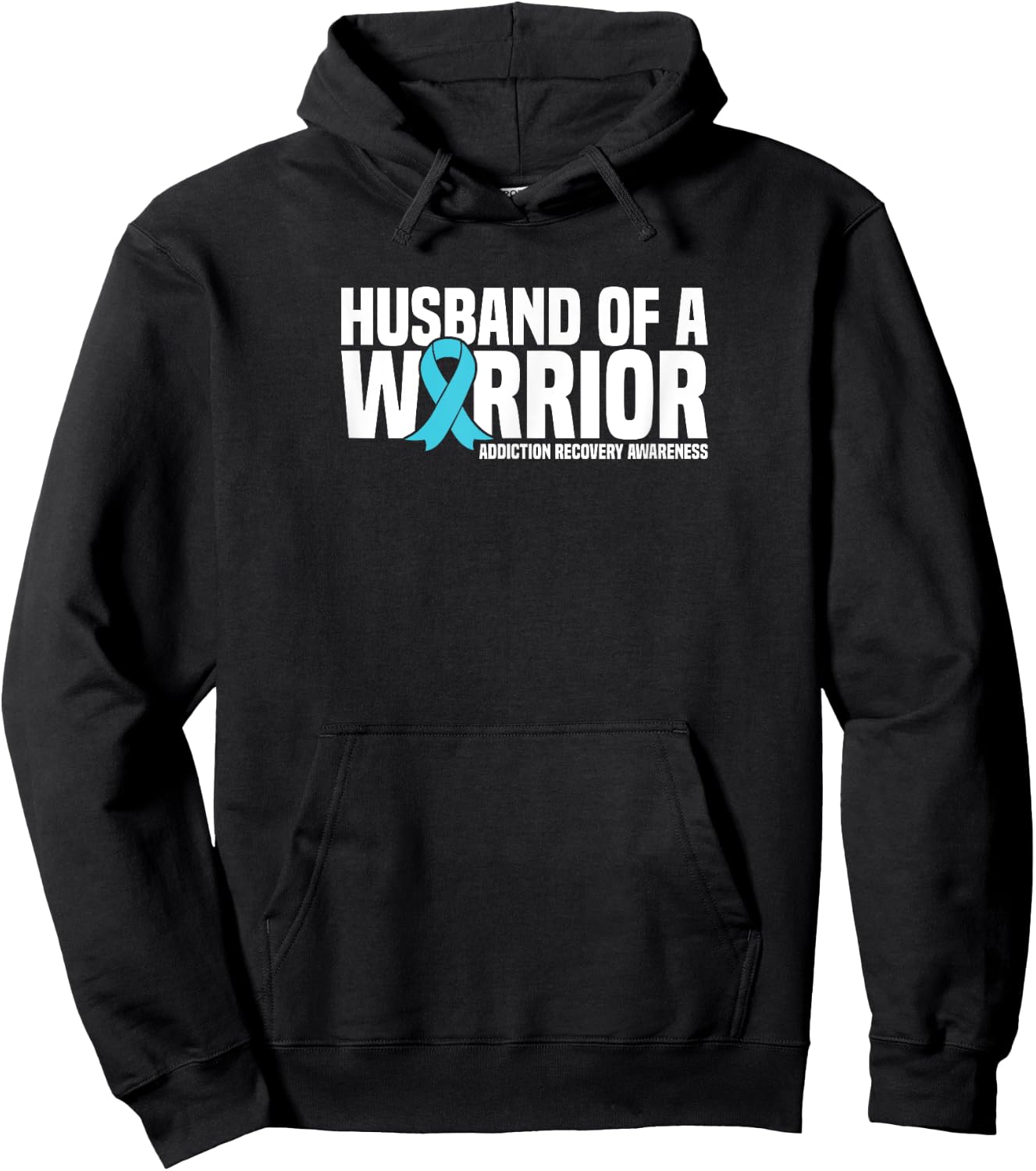 Husband of a Warrior Addiction Recovery Awareness Hoodie - Hoodie | Black