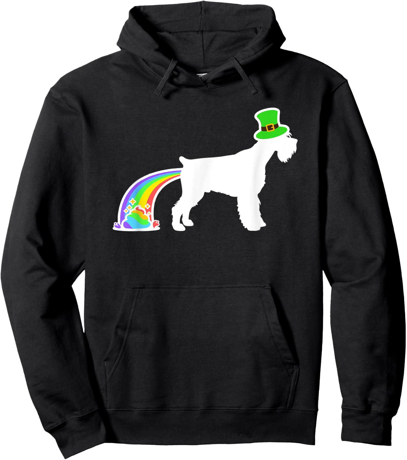 St. Patrick's Day Rainbow Dog - Giant Schnauzer Hoodie - Hoodie | Black