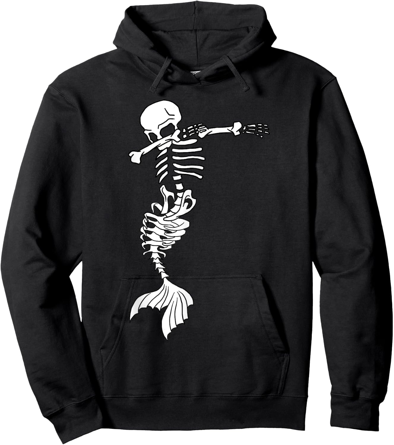 Dabbing Mermaid Skeleton Halloween Creepy Dab Spooky Hoodie - Hoodie | Black