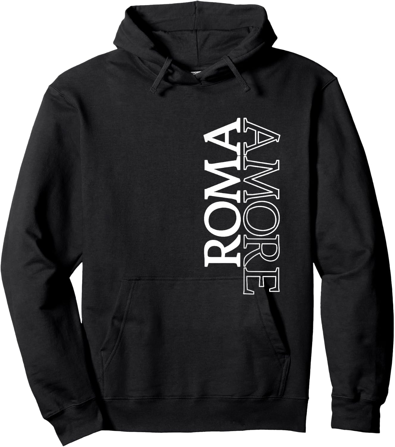 Roma Amore Rome Love Italy Typography Traveler Souvenir Gift Hoodie - Hoodie | Black