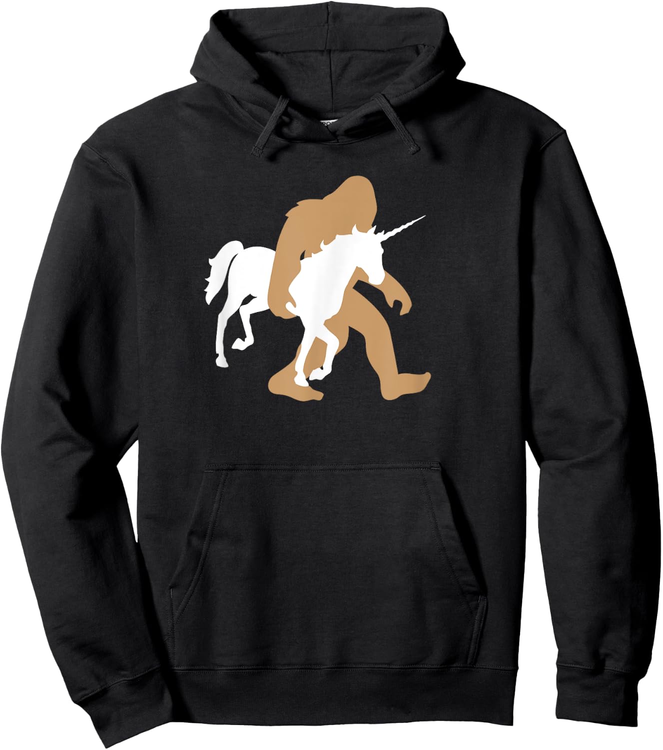 Bigfoot Carrying Unicorn Funny Cute Sasquatch Gift Hoodie - Hoodie | Black
