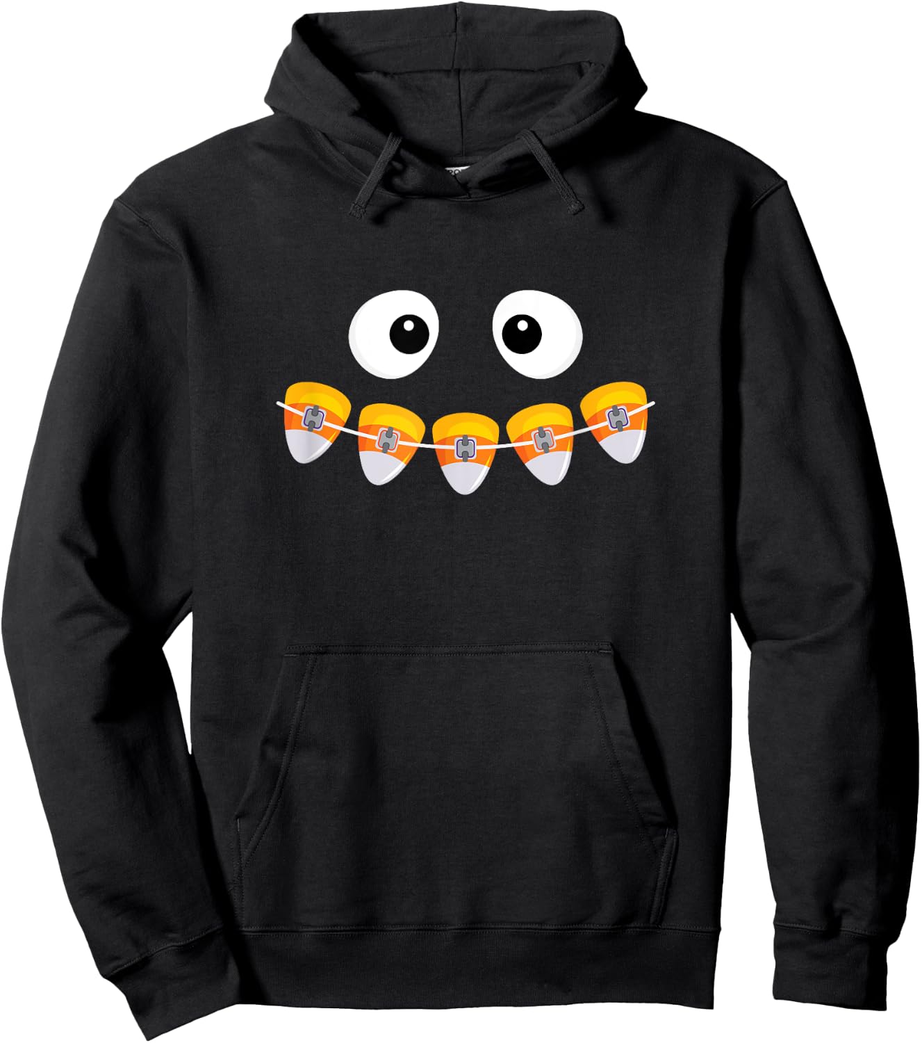 Orthodontist Halloween Dental Brace Rubber Bands Candy Corn Hoodie - Hoodie | Black