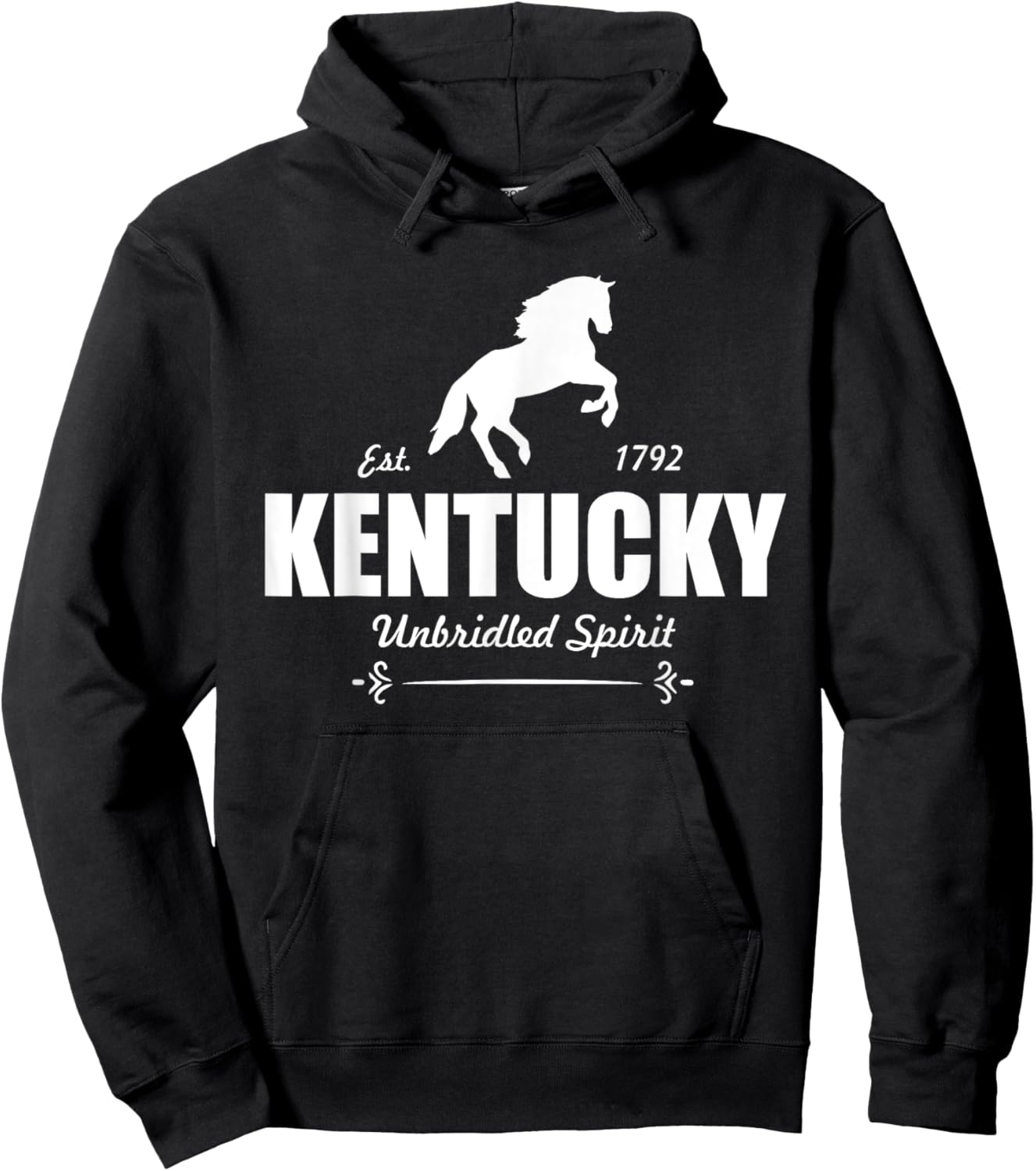 Kentucky Unbridled Spirit Local State Pride Horse Hoodie - Hoodie | Black
