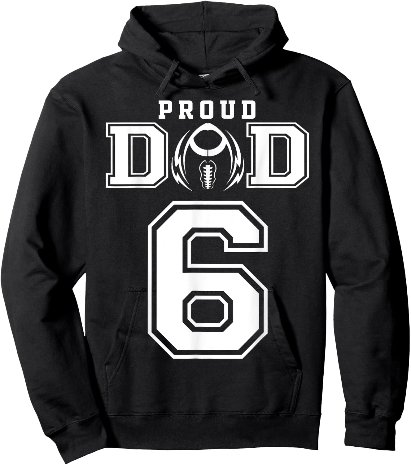 Custom Proud Football Dad Number 6 Personalized Hoodie - Hoodie | Black