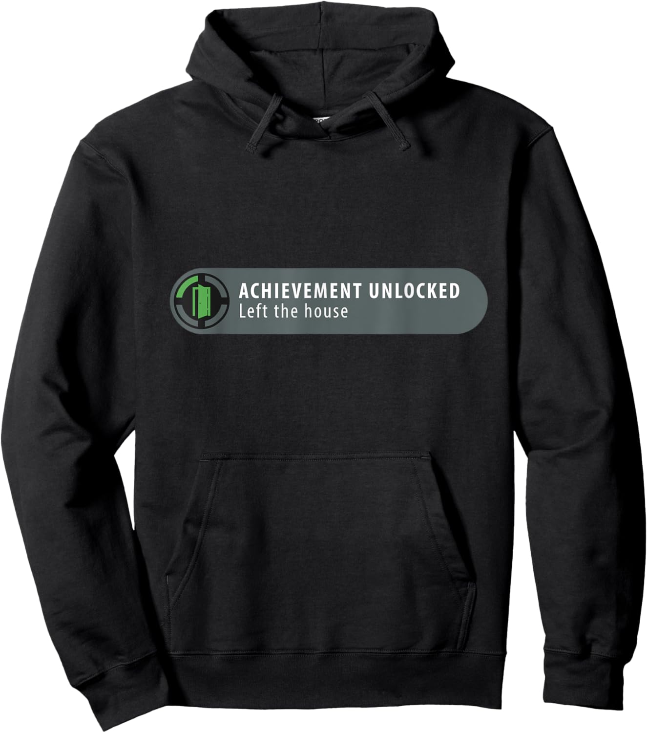 Achievement Unlocked: Left the House Funny Gamer Hoodie - Hoodie | Black