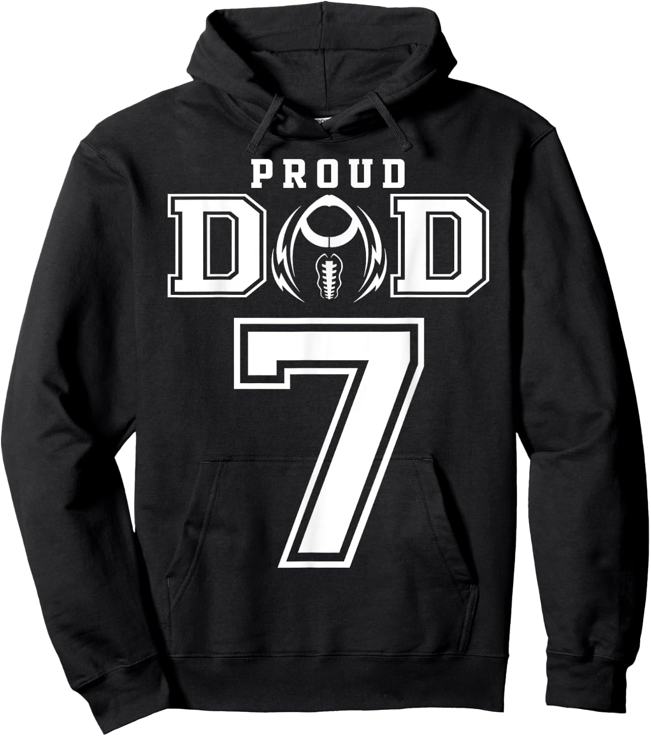 Custom Proud Football Dad Number 7 Personalized Hoodie - Hoodie | Black
