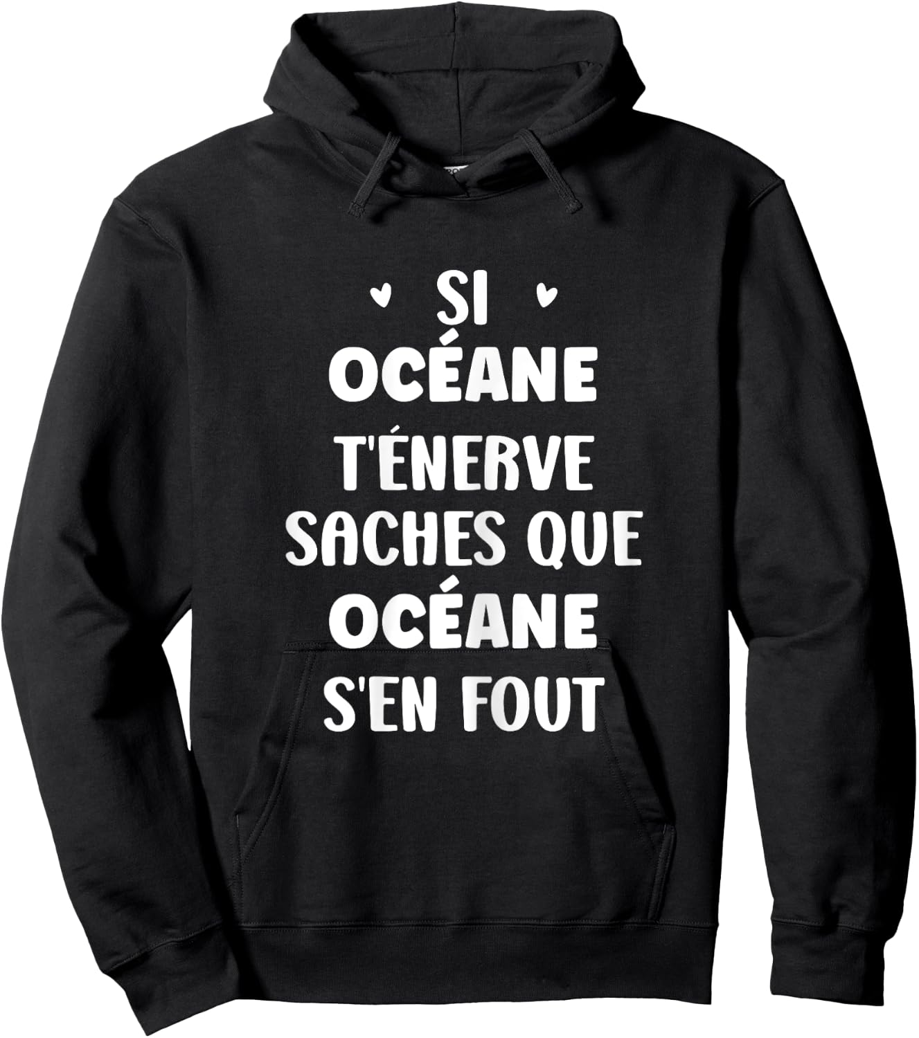 Name Océane t'énerve Humour Personalised Name Océane , Black, Female X-Small Hoodie - Hoodie | Black