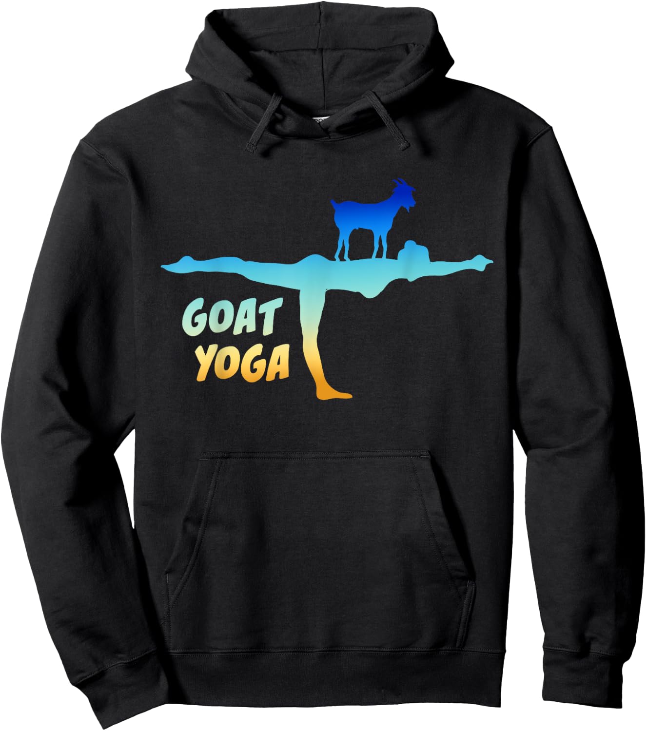 Yoga is Better with Goats Virabhadrasana Pose a Goat Yoga Hoodie - Hoodie | Black