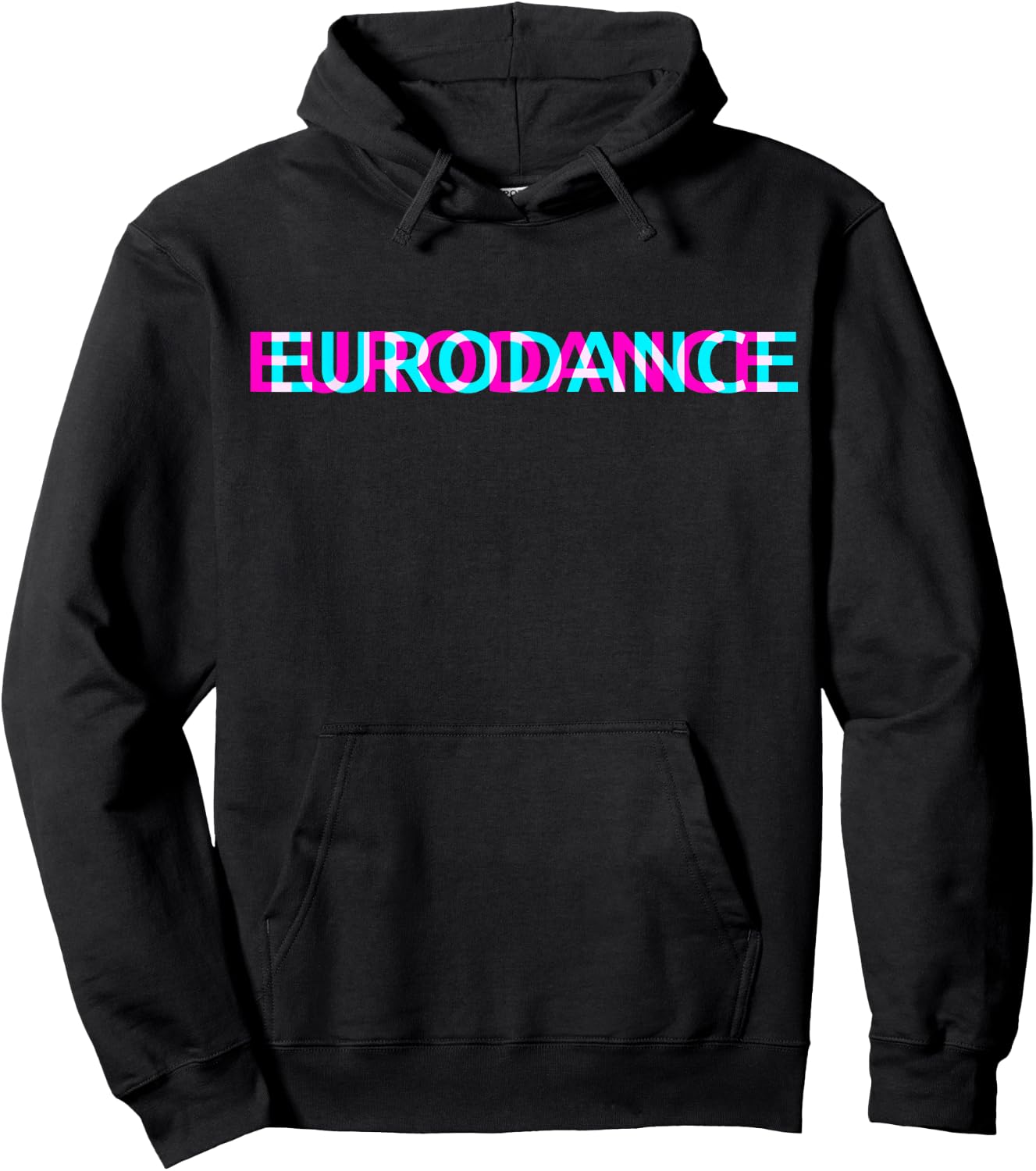 Eurodance Music Genre Glitch Art Festival Outfit Hoodie - Hoodie | Black