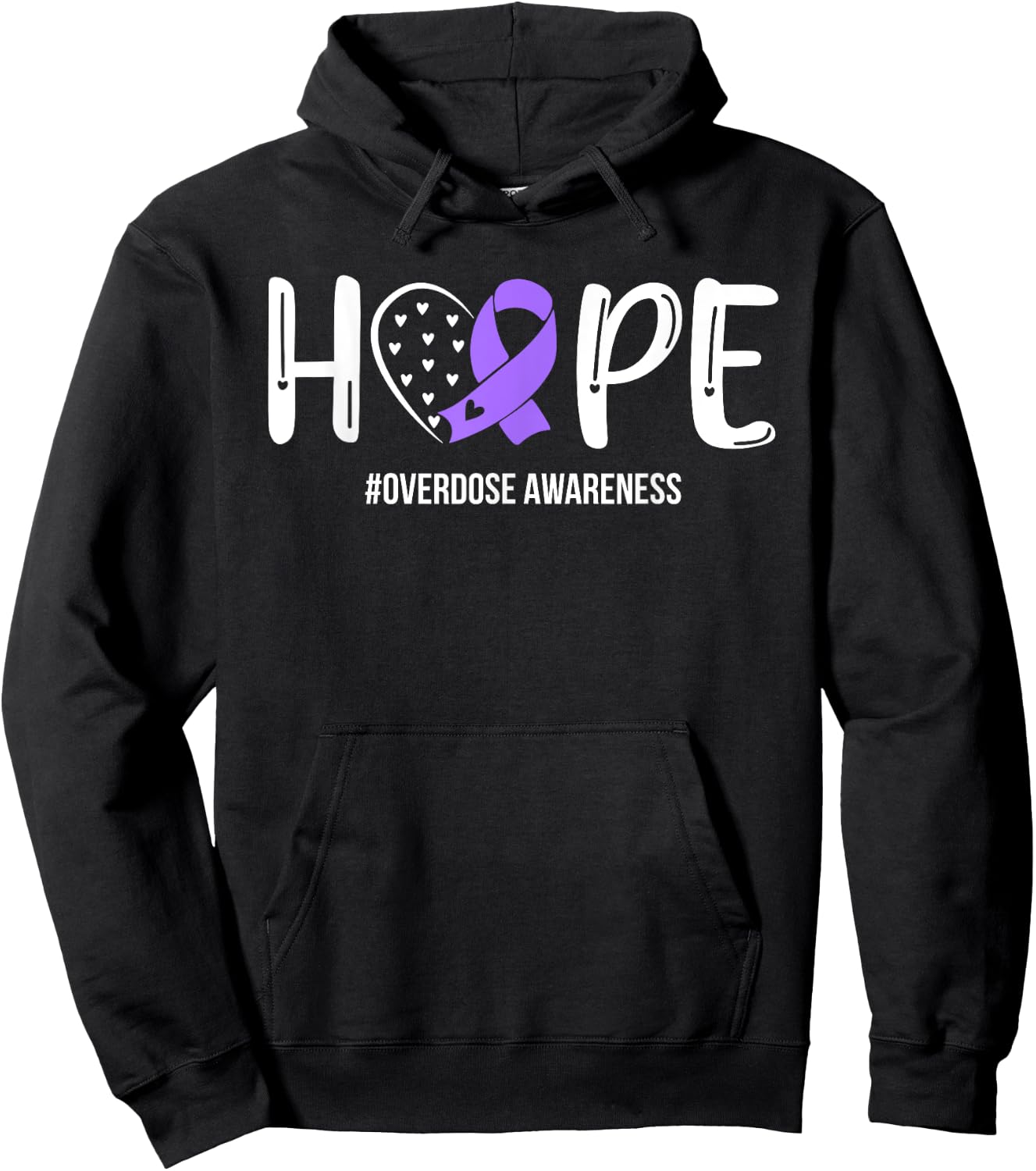 Overdose Warrior Hope Support Squad Overdose Awareness Hoodie - Hoodie | Black