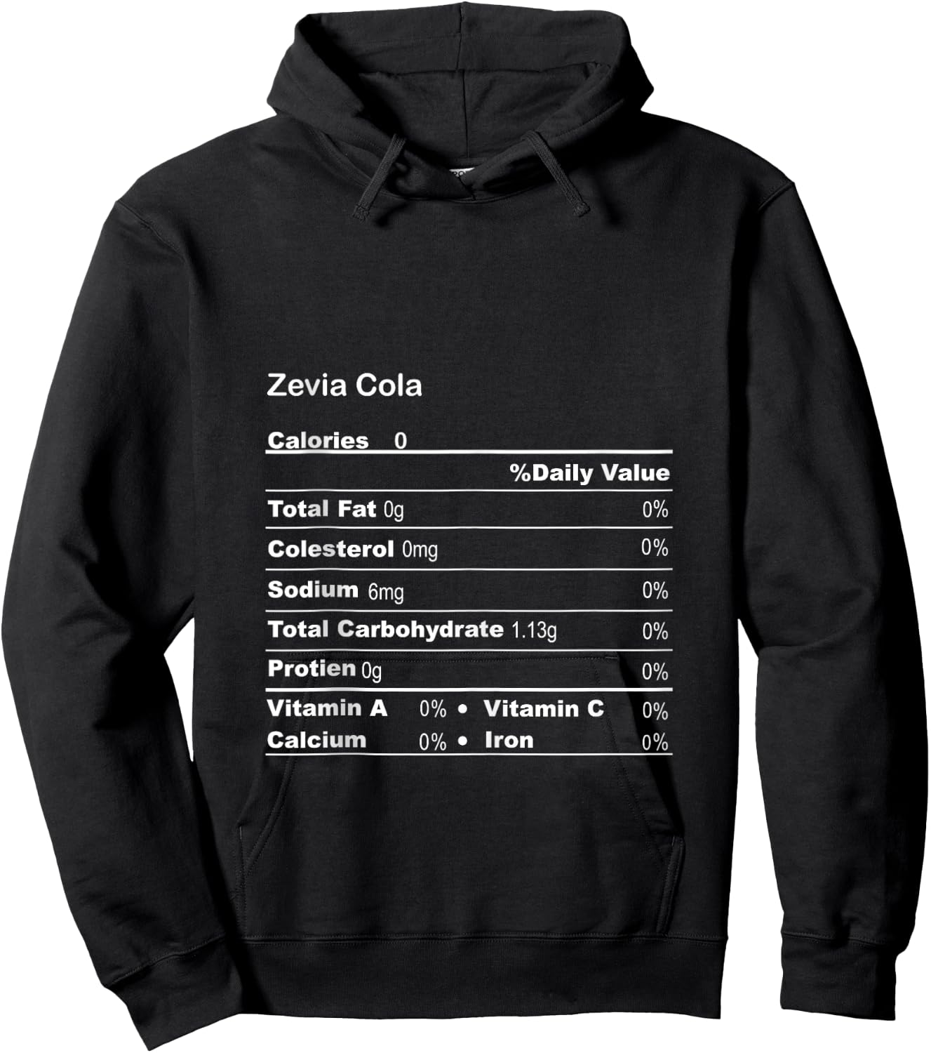 Funny Zevia Cola Thanksgiving Nutritional Fact Hoodie - Hoodie | Black