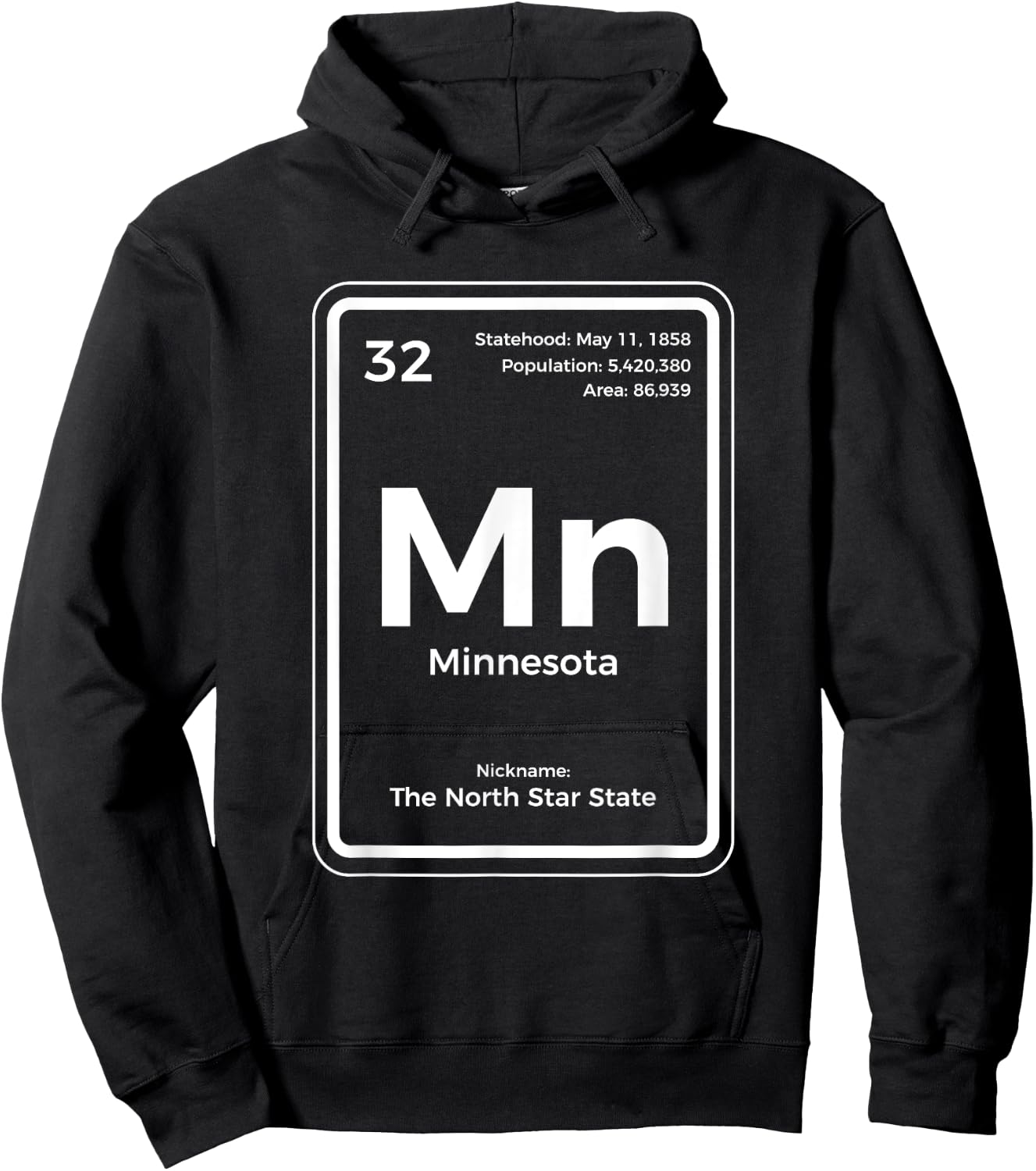 Minnesota Shirt Periodic Table North Star State Hoodie - Hoodie | Black