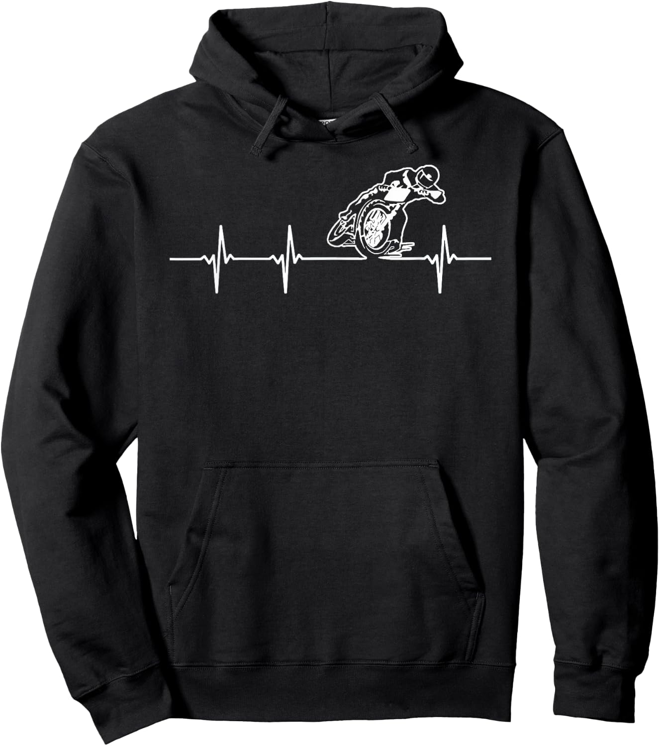 FLAT TRACK MOTORCYCLE heartbeat racing speedway shirt Hoodie - Hoodie | Black