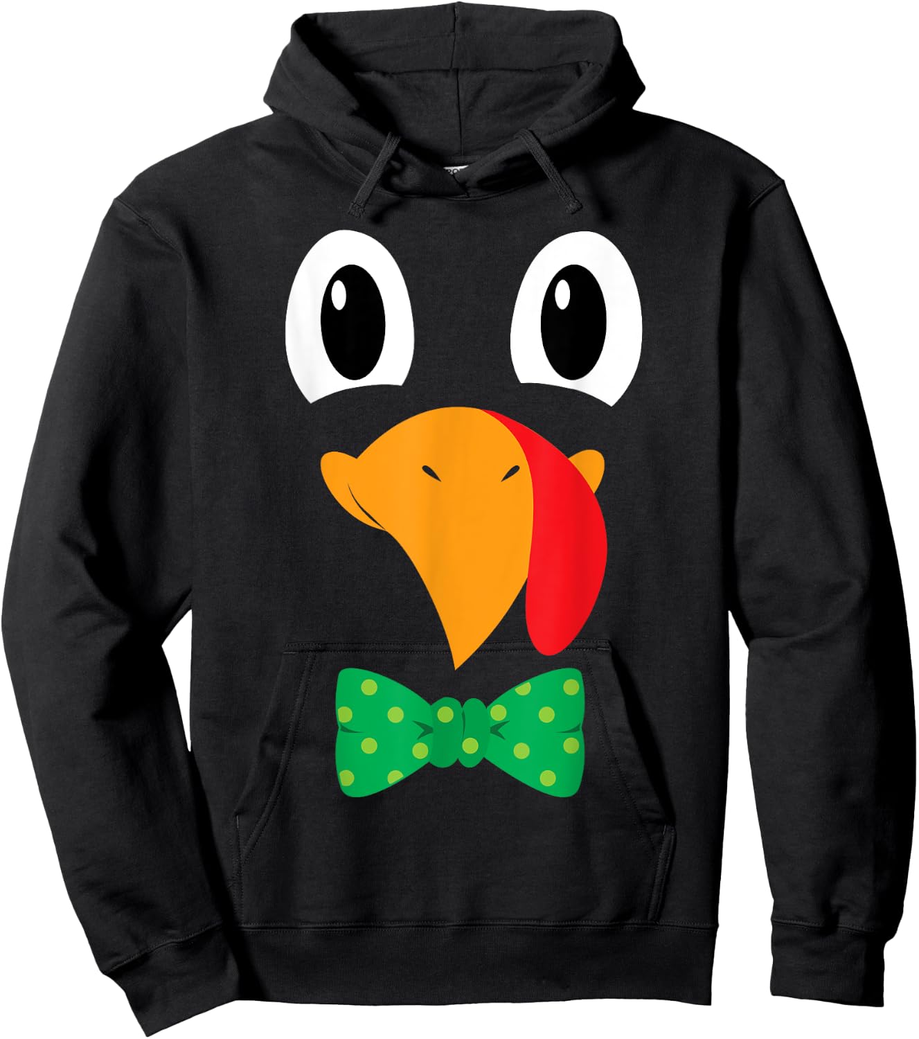 Turkey Face Bow Tie Funny Thanksgiving Men Boys Hoodie - Hoodie | Black