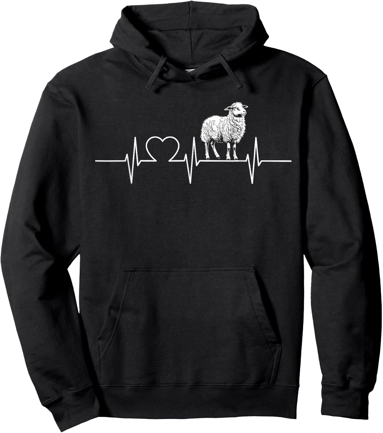 Sheep Heartbeat Sheep Sheep , black Hoodie - Hoodie | Black