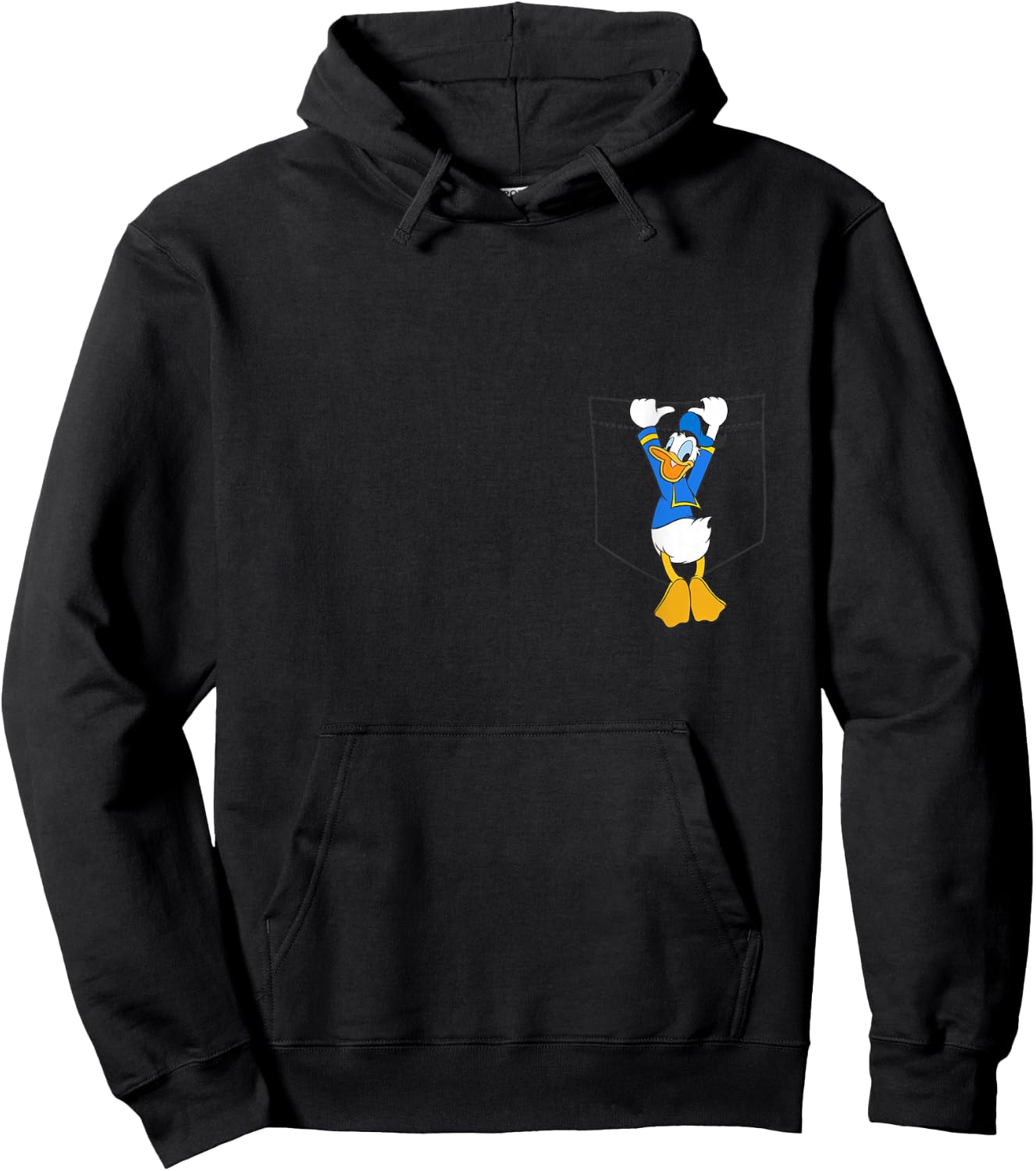 Disney Mickey & Friends Donald Duck Small Pocket Hoodie - Hoodie | Black