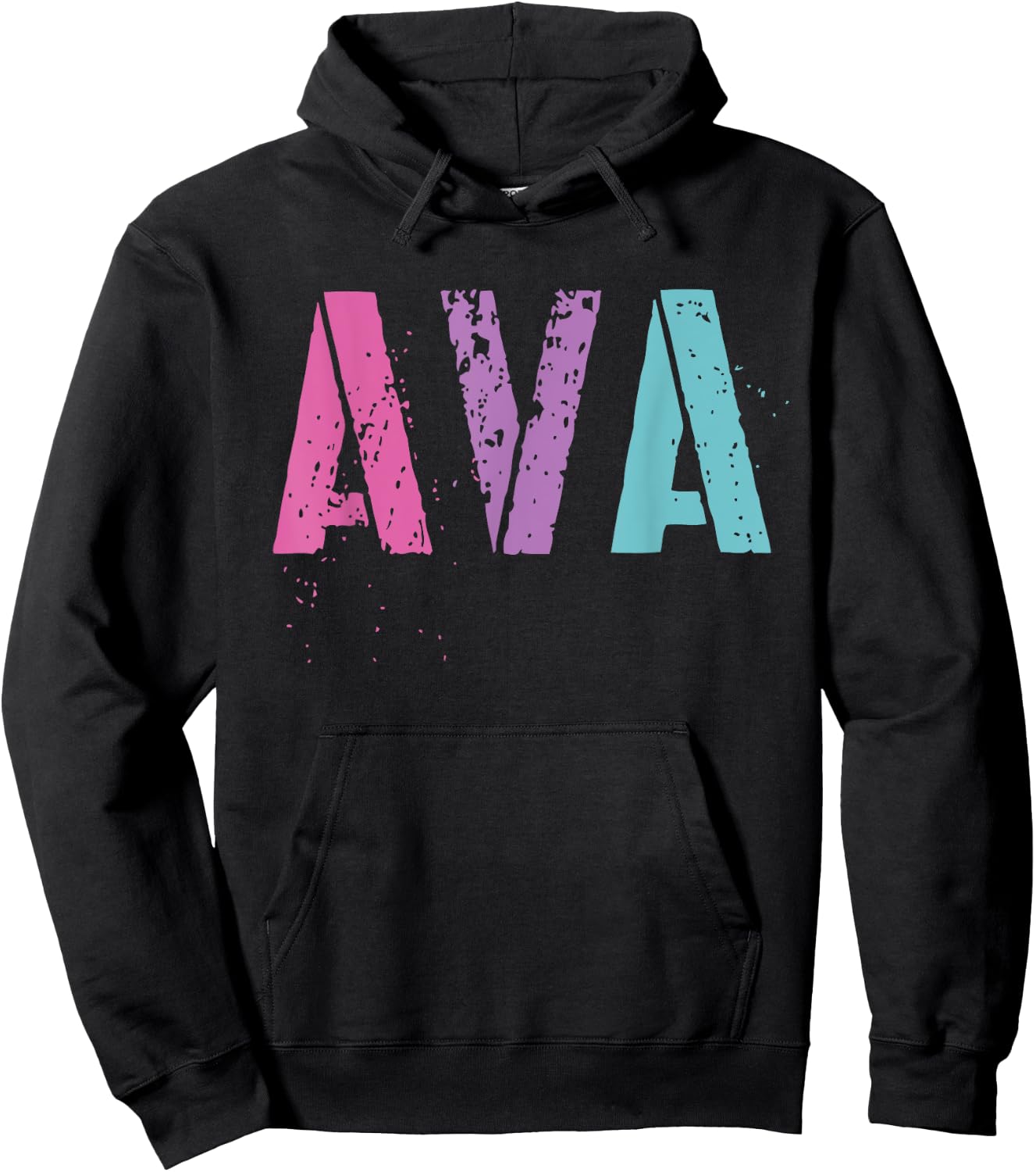 Vintage First Name AVA Girl Rock Star Sister Mom Av Birthday Hoodie - Hoodie | Black