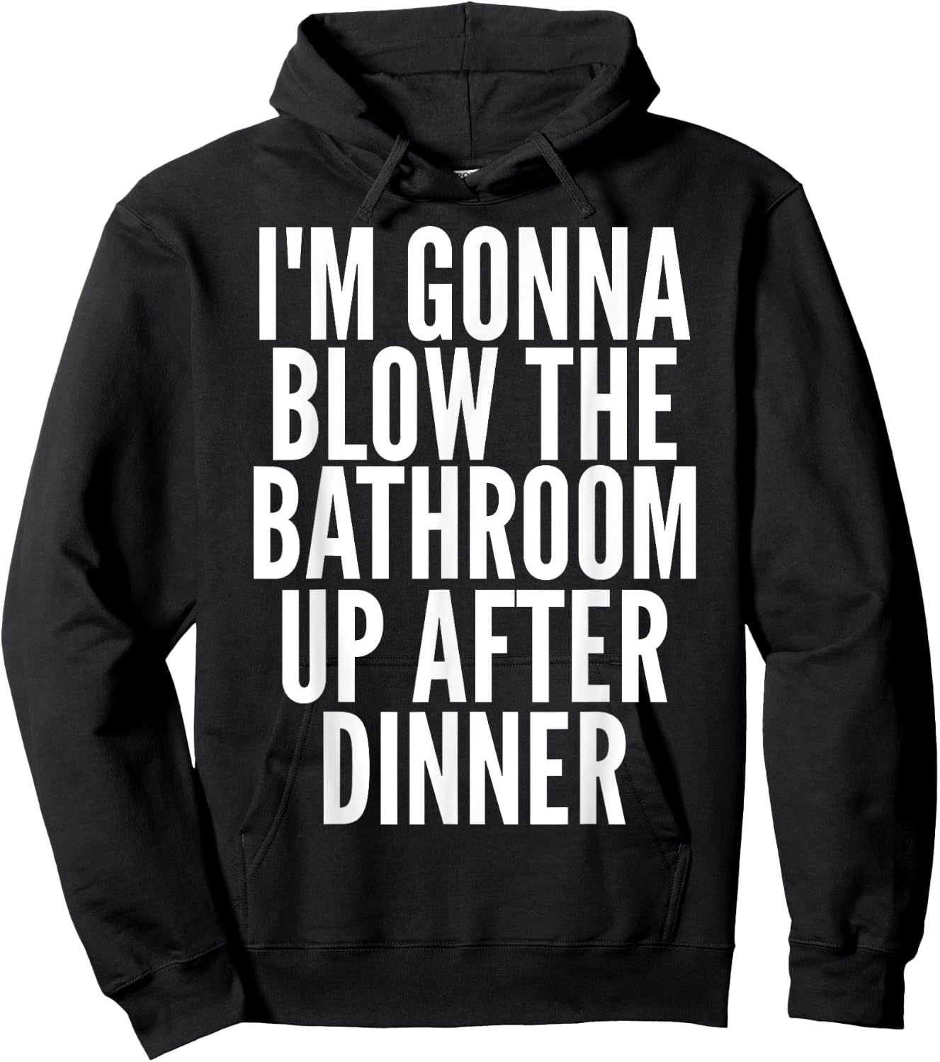 I'm Gonna Blow The Bathroom Up After Dinner Funny Adult Hoodie - Hoodie | Black