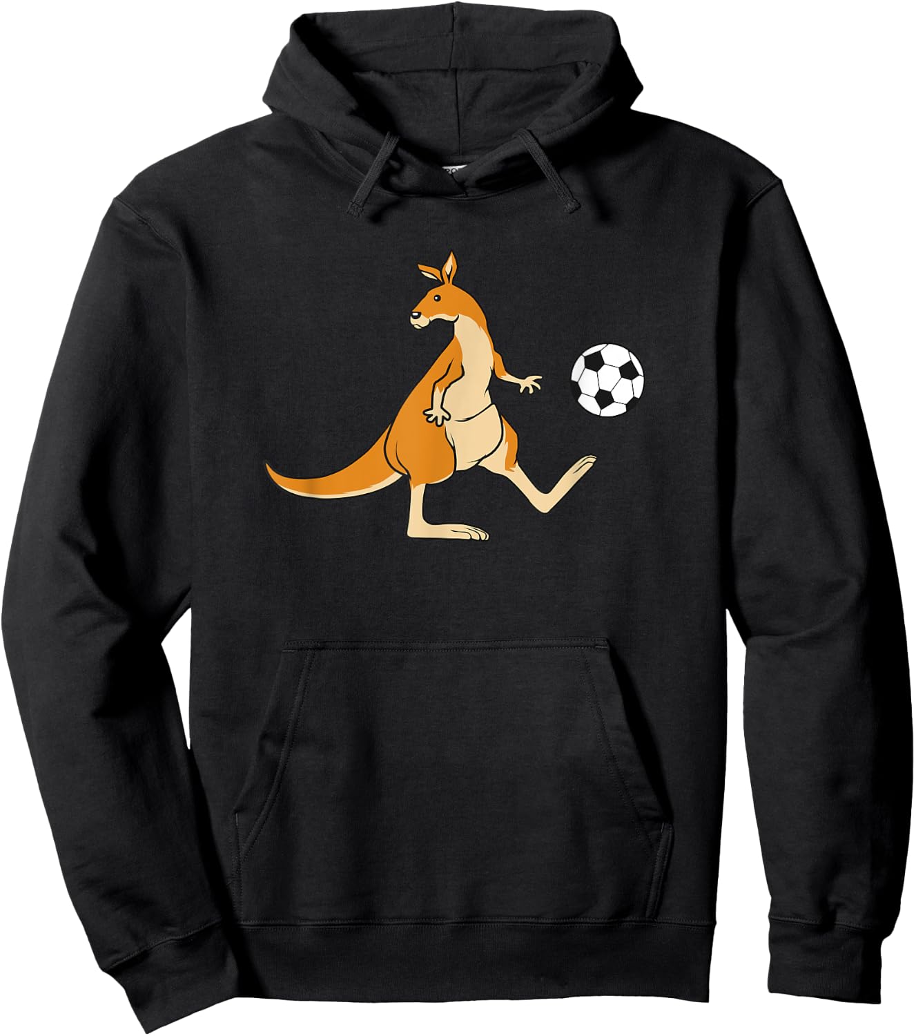 Kangaroo Soccer Australian Ball Sports Hoodie - Hoodie | Black