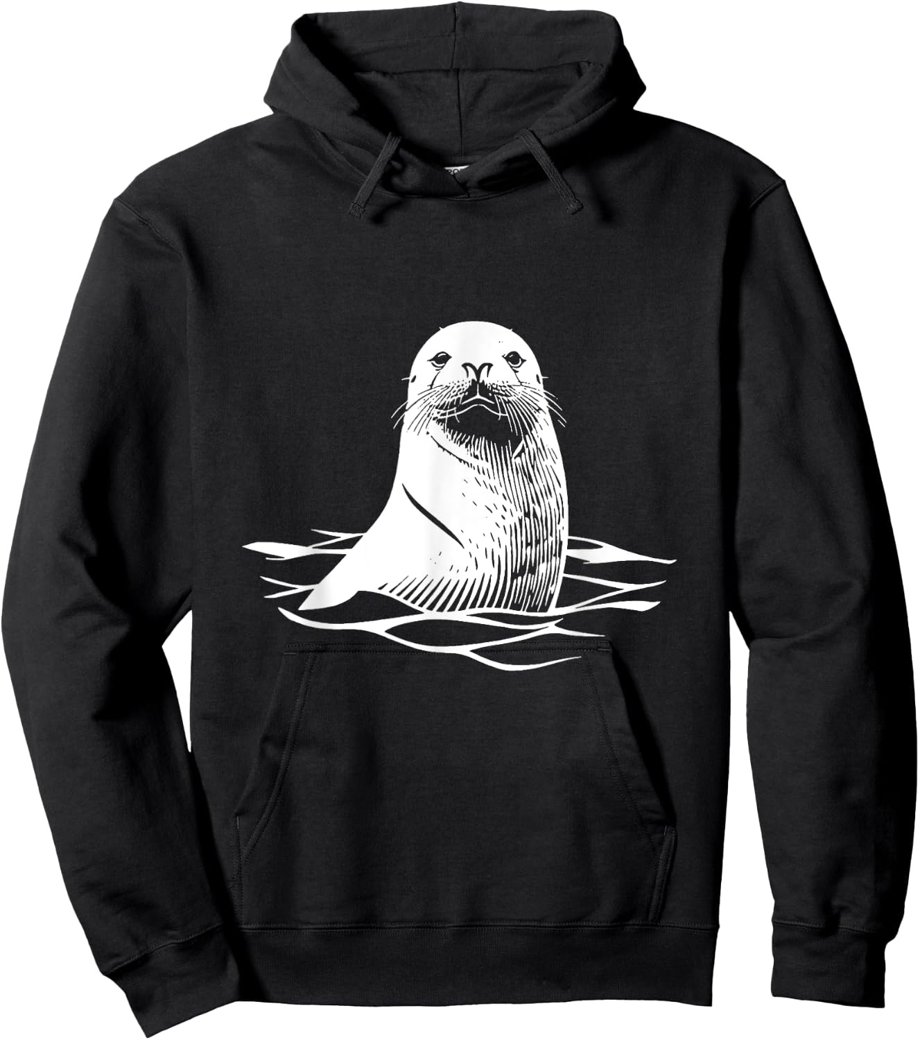 Cute Sea Lion Seal Animal Sea Ocean Seal , Black, S Hoodie - Hoodie | Black