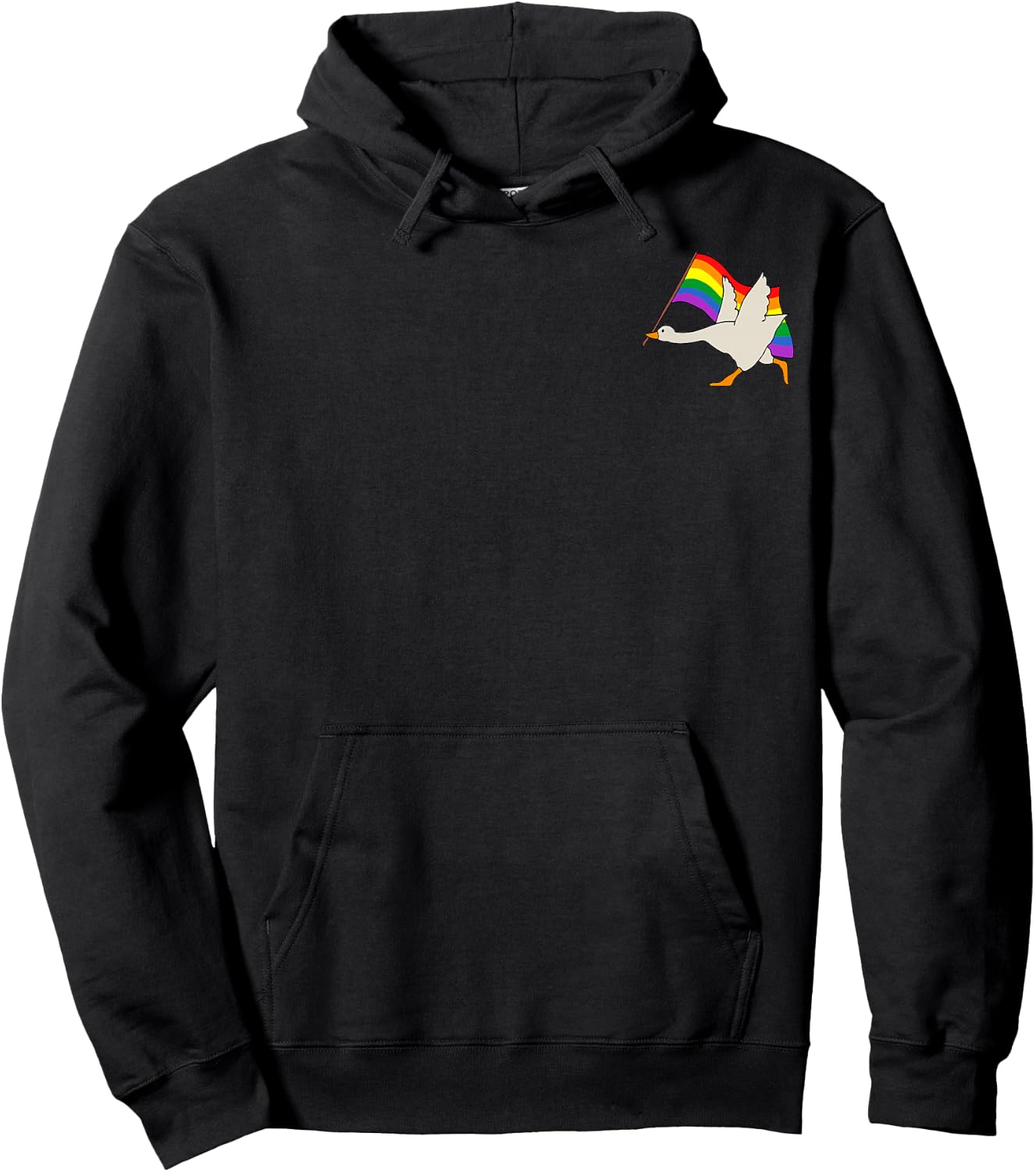 Rainbow Funny Goose Meme Love Is Love LGBT Gay Lesbian Pride Hoodie - Hoodie | Black