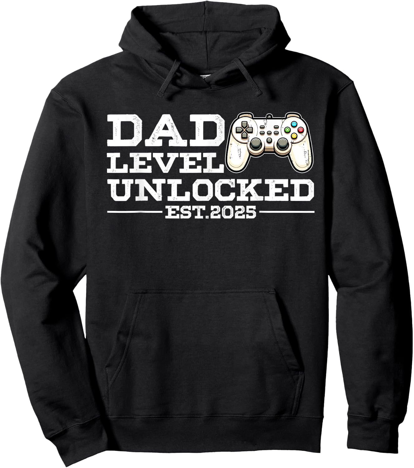 Funny New Dad Level Unlocked 2025 Video Game Father's Day Hoodie - Hoodie | Black