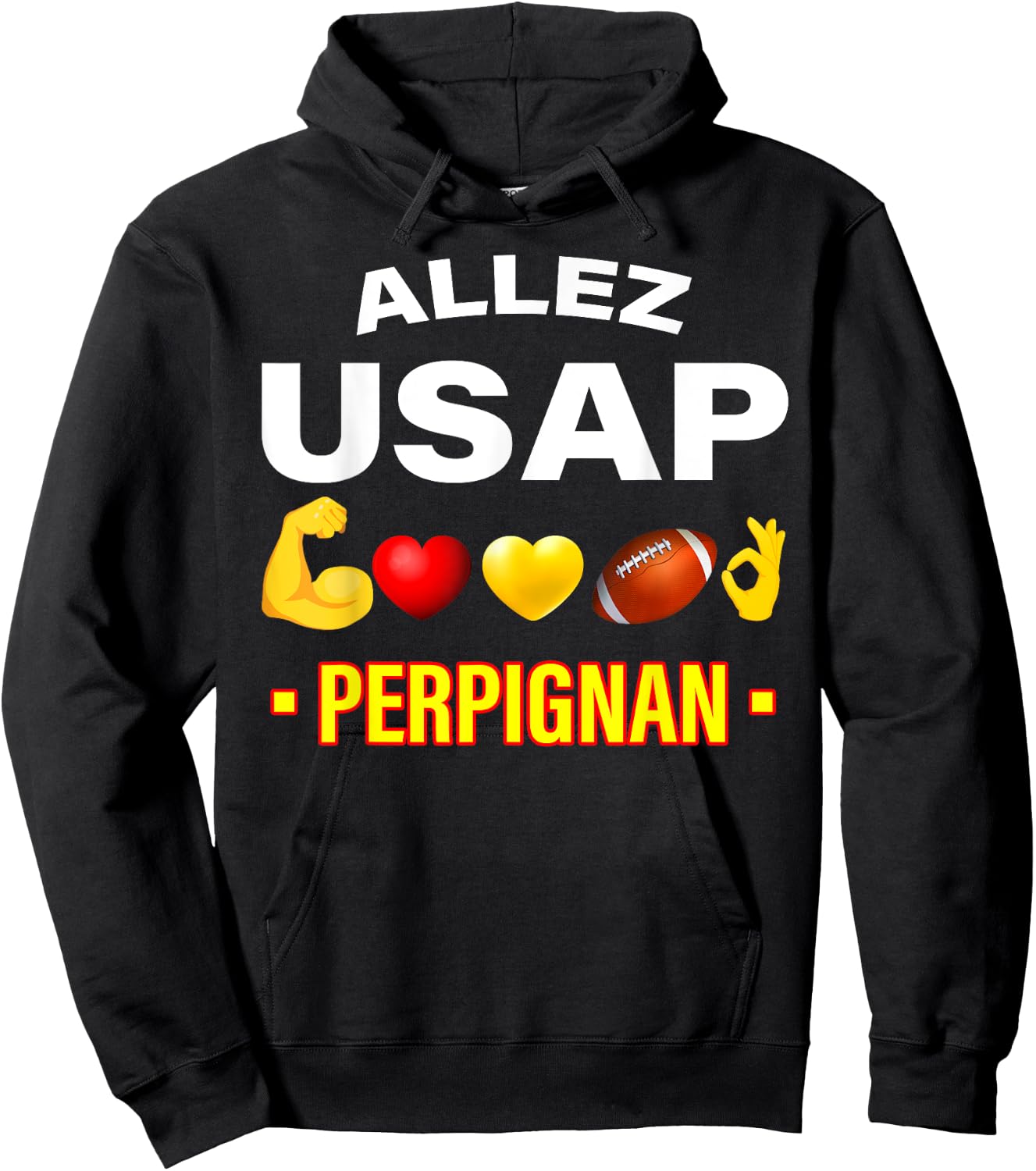 Rugby Perpignan Pride Supporter Man Woman Child , Black, S Hoodie - Hoodie | Black