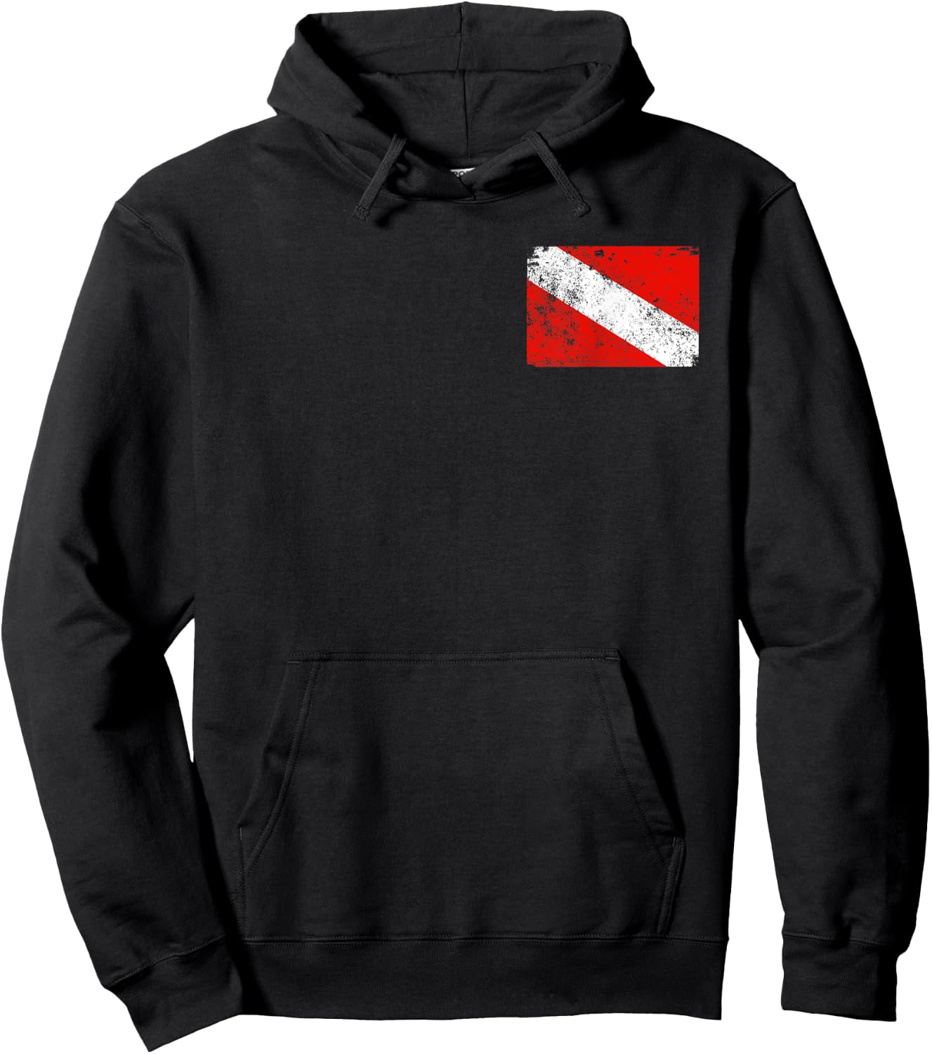 Diver Flag Shirt Vintage Worn Scuba Diving Hoodie - Hoodie | Black