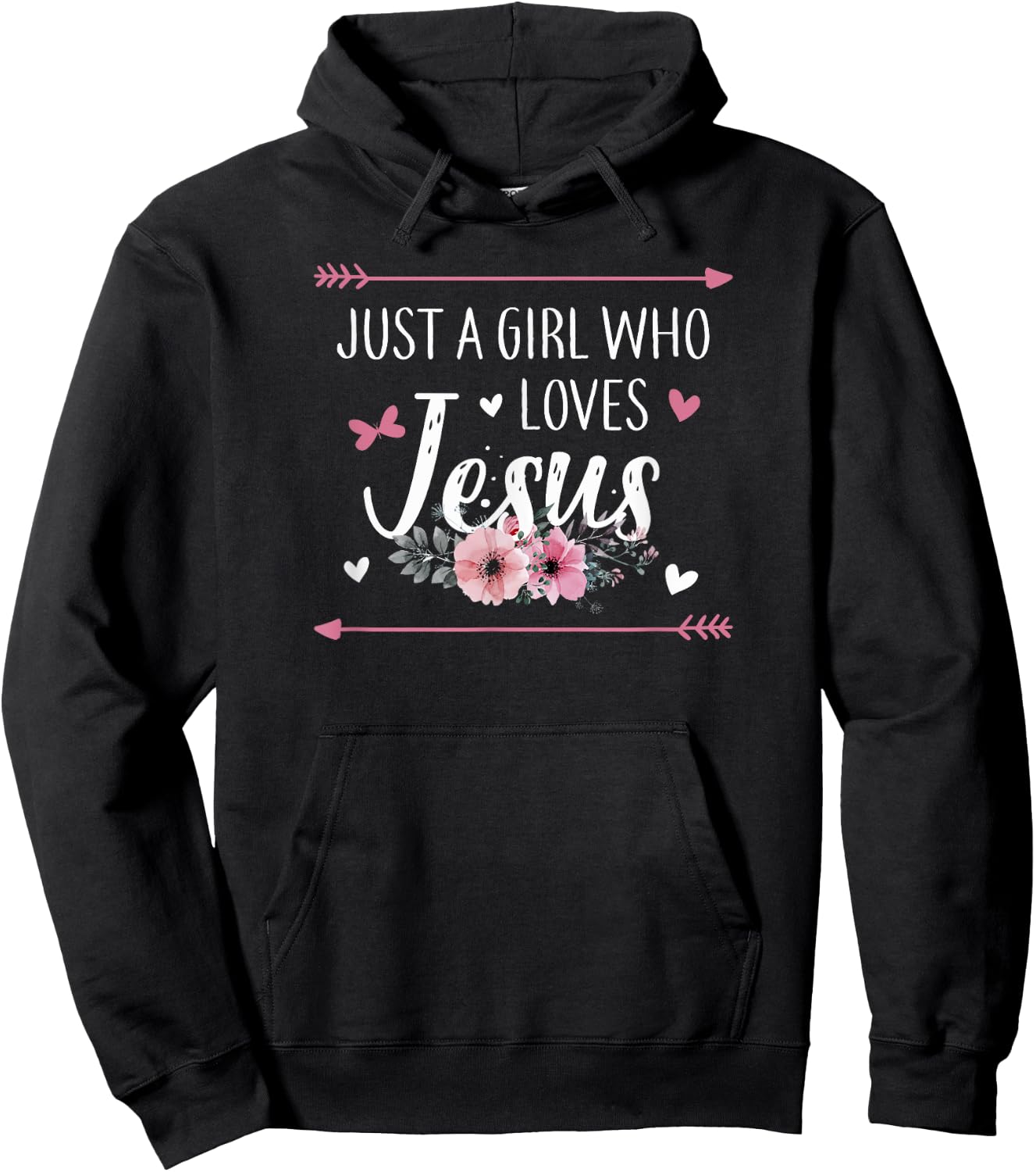 Just A Girl Who Loves Jesus Religious Christian Hoodie - Hoodie | Black