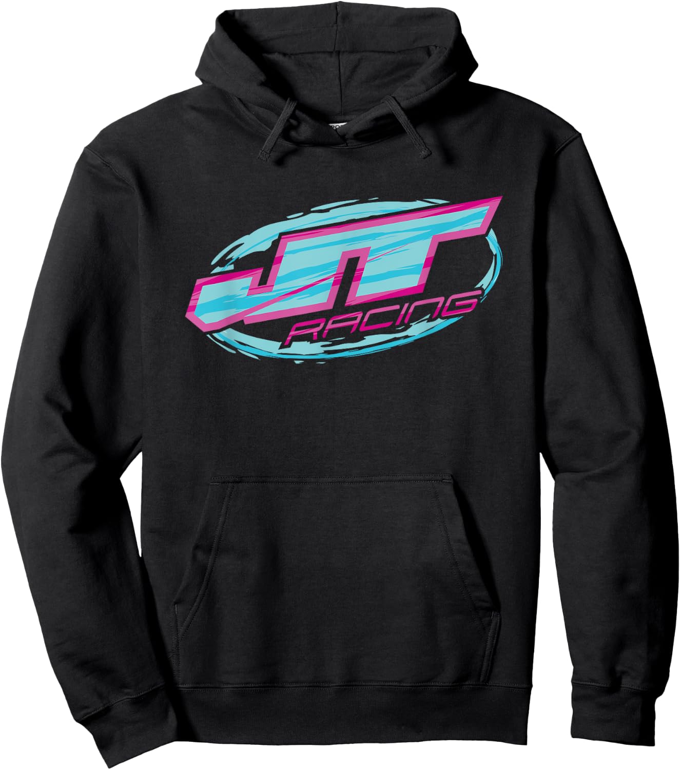 Blue and Pink JT Racing Logo , Black, S Hoodie - Hoodie | Black