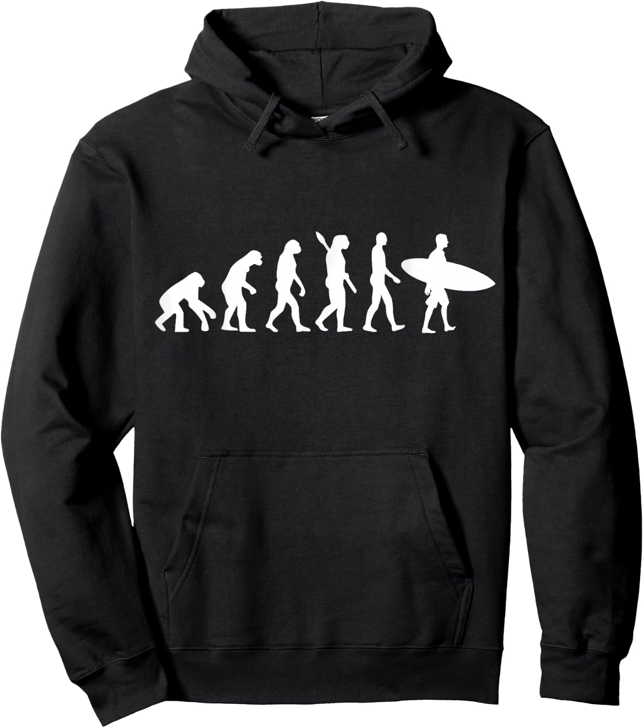 Surfer Evolution Surfboard Surfing Fun Development Retro Hoodie - Hoodie | Black