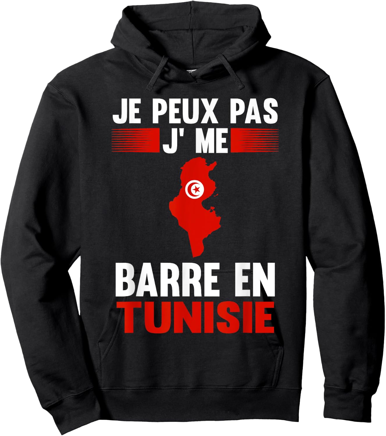 Je peux pas je me barre en Tunisia Tunisia , Black, S Hoodie - Hoodie | Black