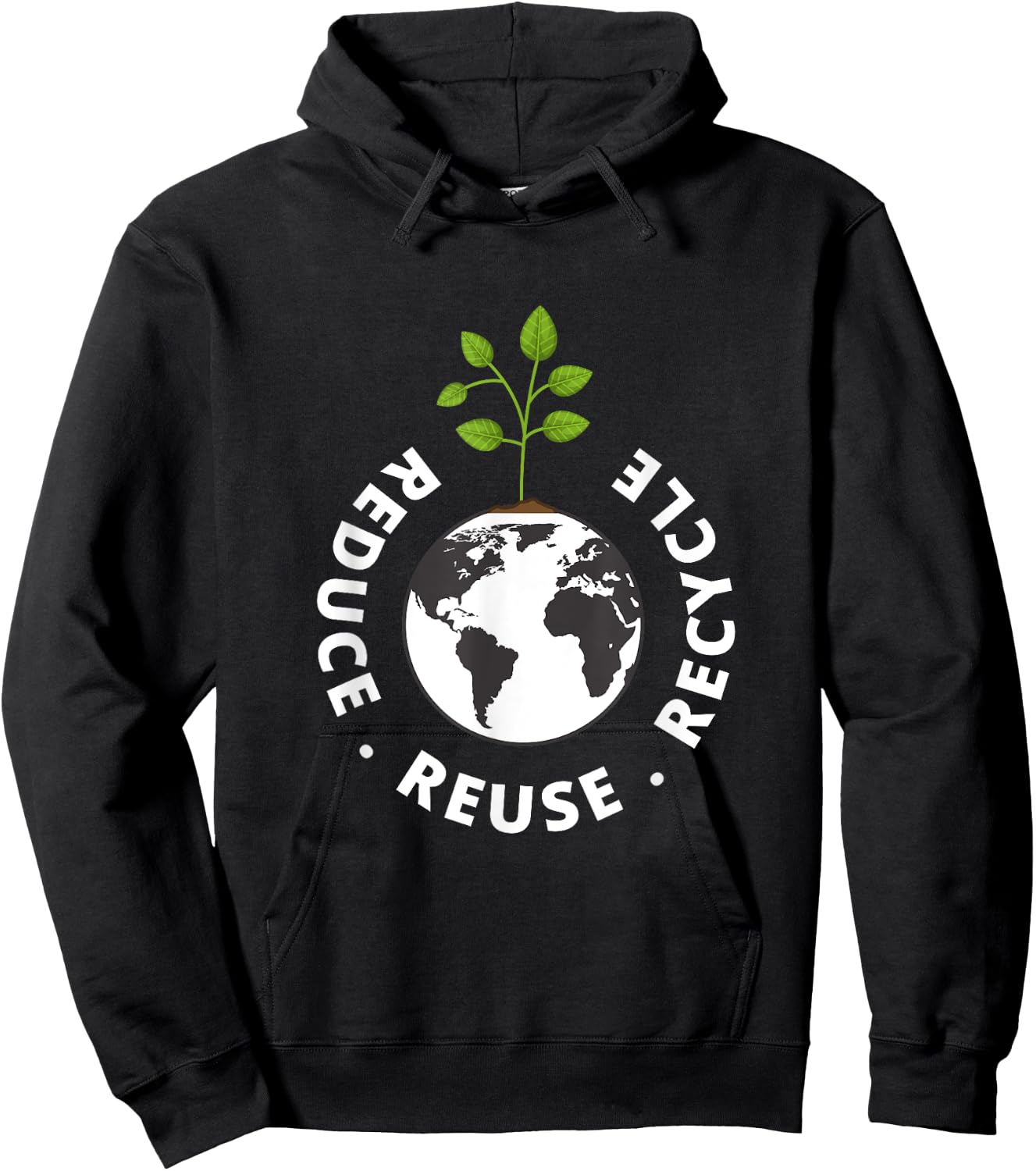 Recycling Earth Day Gift | Environment Reduce Reuse Recycle Hoodie - Hoodie | Black