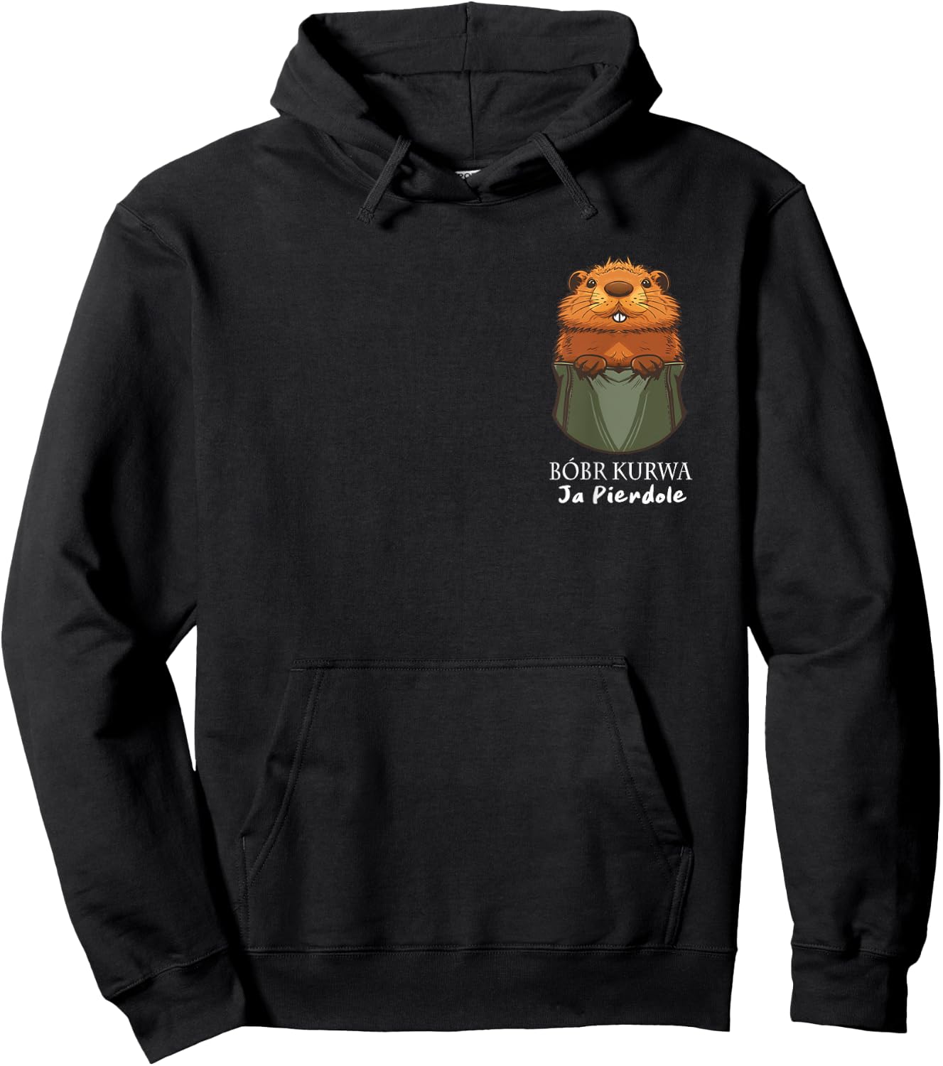 Bobr Kurwa Chest Pocket - Bober Kurwa Hoodie - Hoodie | Black
