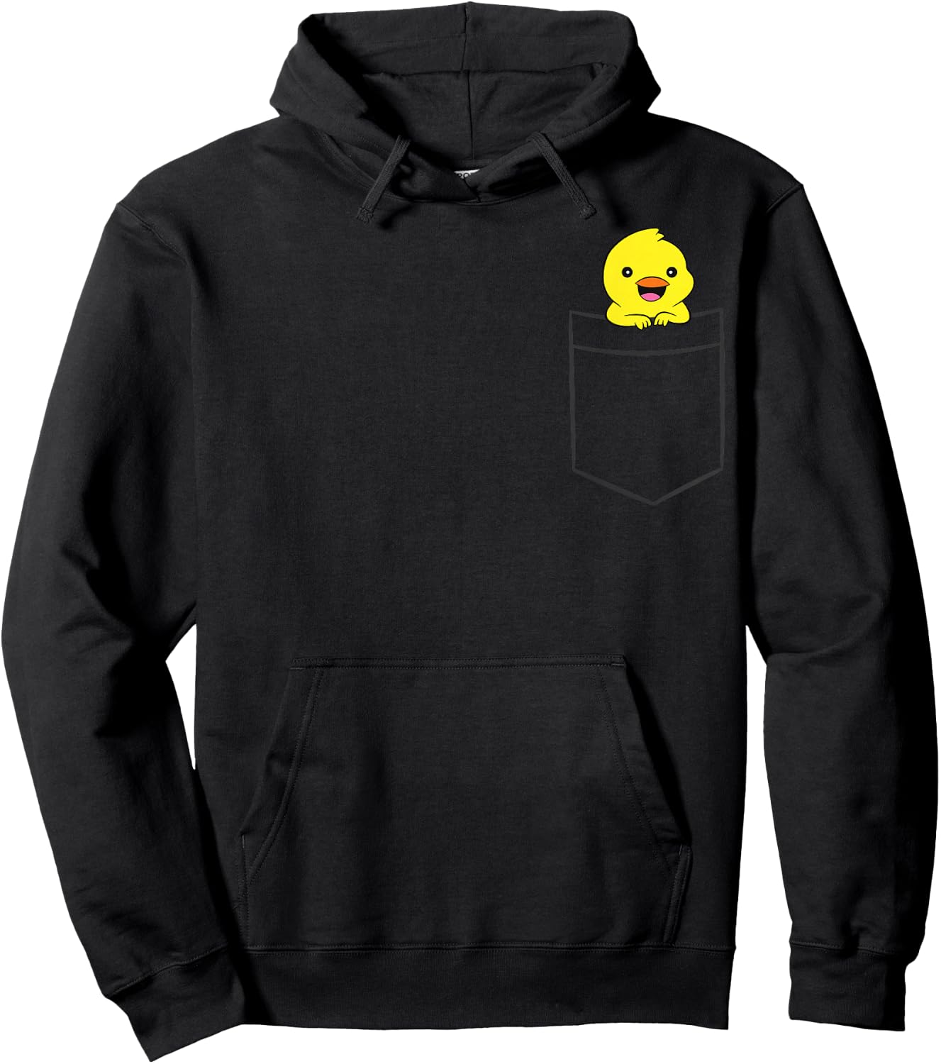 Duck In A Pocket Cute Pocket Duck Hoodie - Hoodie | Black
