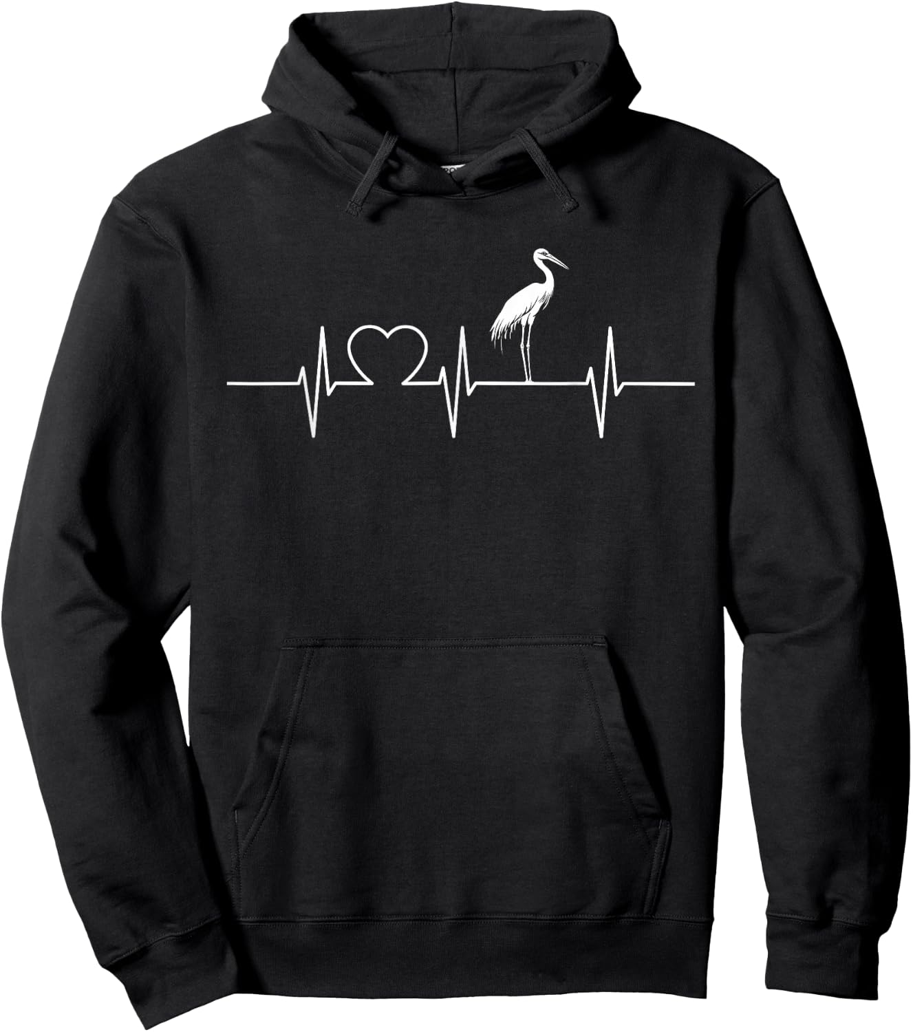 Storch Herzschlag Störche Storch Hoodie - Hoodie | Black