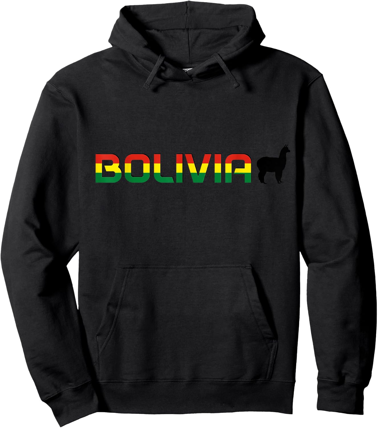 Bolivia Llama Alpaca Bolivian Flag Souvenir Pride Vintage Hoodie - Hoodie | Black