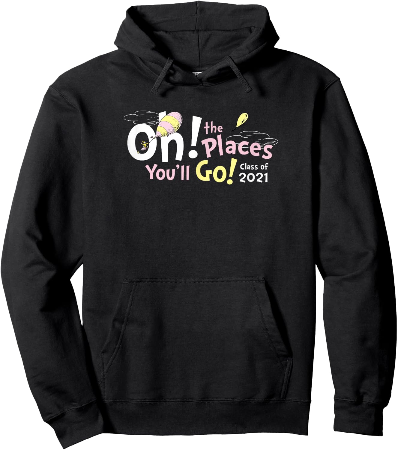 Dr. Seuss Oh the Places You'll Go! Clouds Hoodie - Hoodie | Black