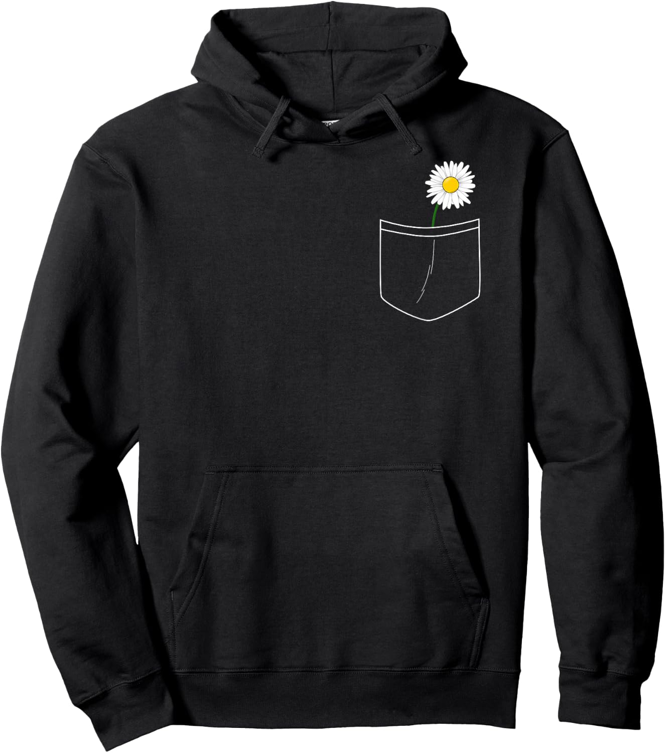 White Daisy Hoodie - Hoodie | Black