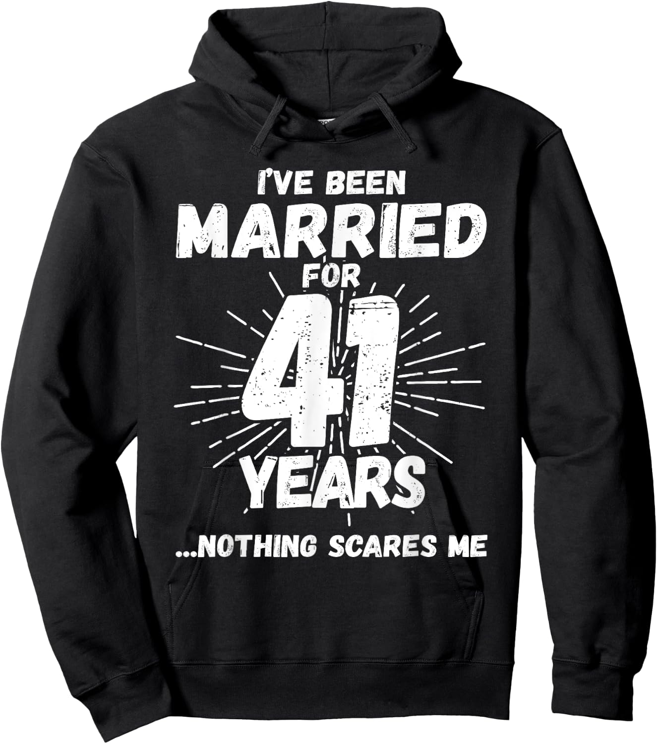 Couples Married 41 Years - Funny 41st Wedding Anniversary Hoodie - Hoodie | Black
